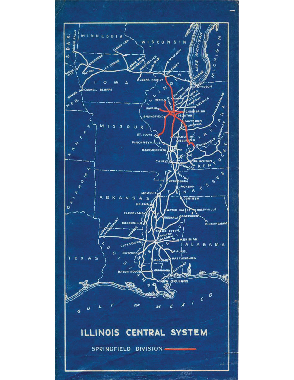 Illinois Central RR 1944 Springfield Div Condensed Profiles PDF pages on DVD