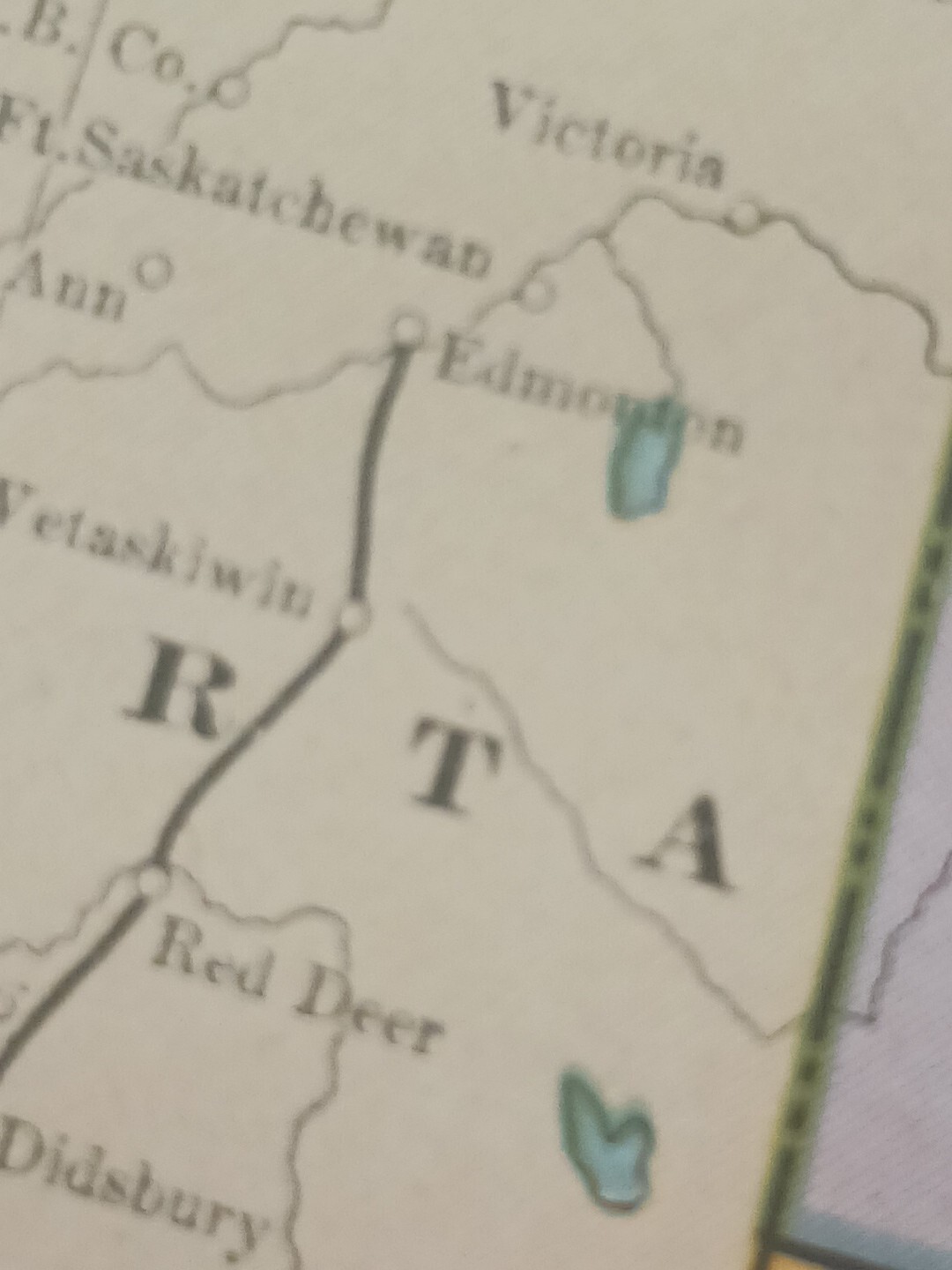 1906 Dated Train Route Map Western Canada All Railroad Lines Stations Towns 11×9