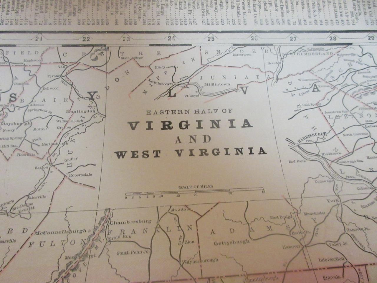ORIGINAL 1896 CRAM’S STANDARD AMERICAN RAILWAY ATLAS OF THE WORLD COLOR MAPS