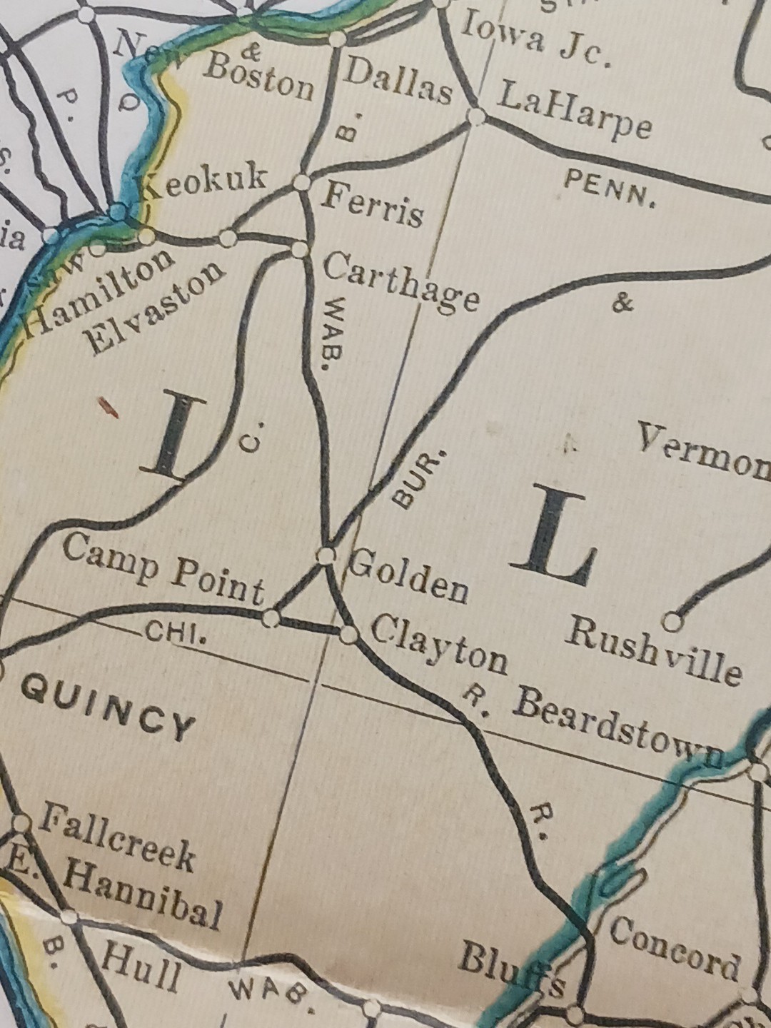 1905 Train Route Map ILLINOIS all Railroad Lines In State Are Marked 11″x9″