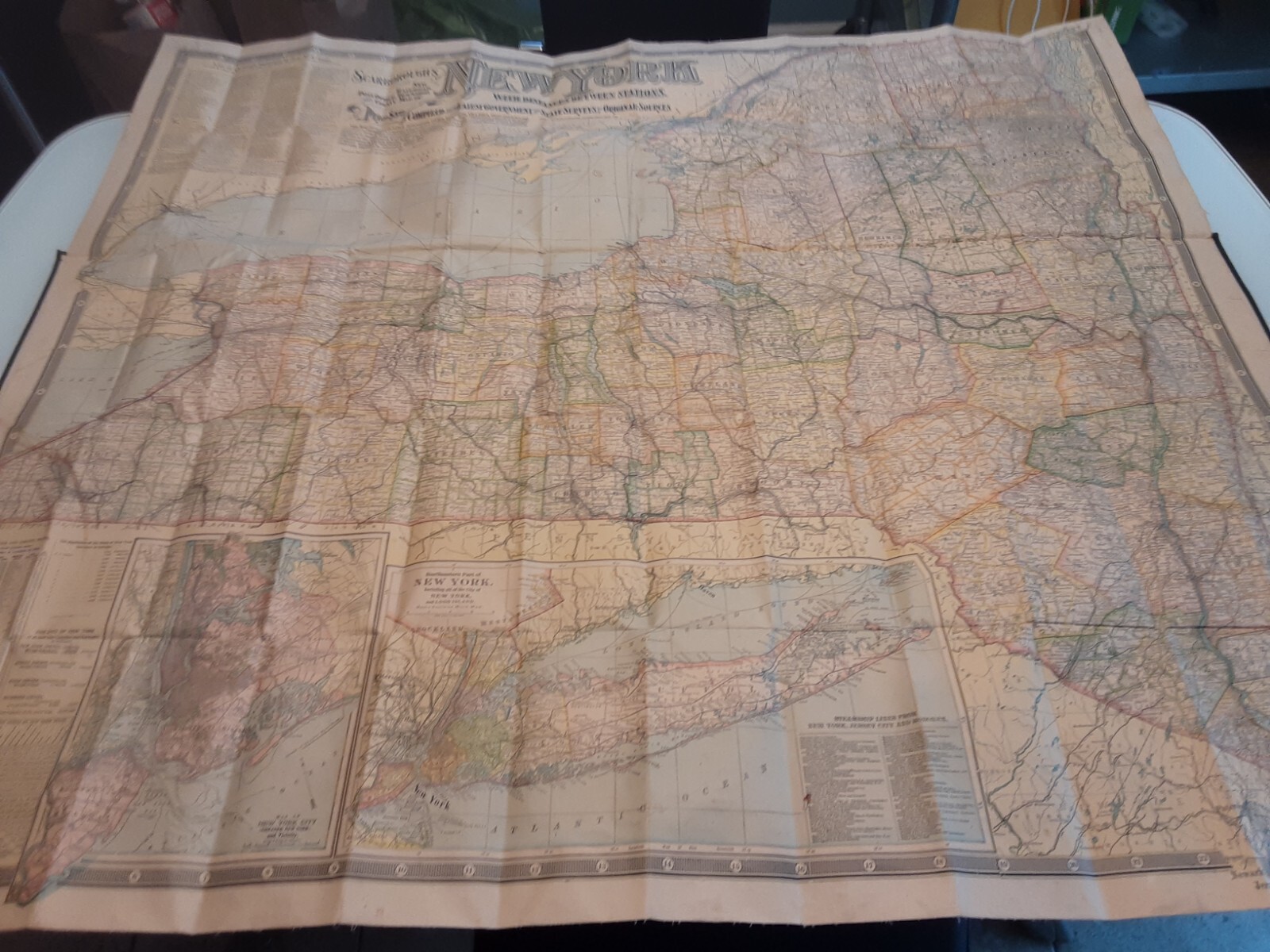 RAILROAD MAP, POST OFFICE, TOWNSHIP NEW YORK 1903 SCARBOROUGHS