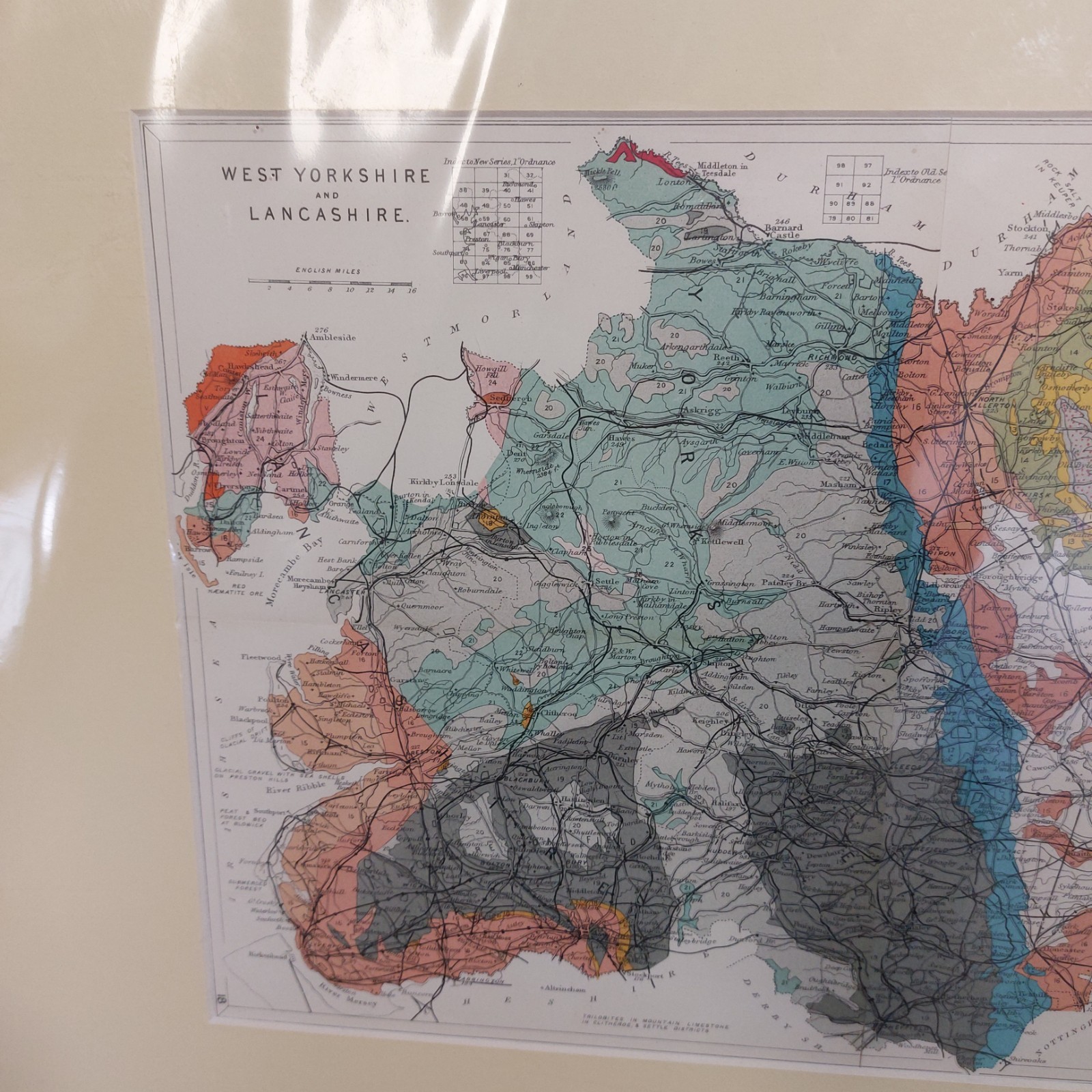 Original Lancashire & Yorkshire Map 1905 Edward Stanford