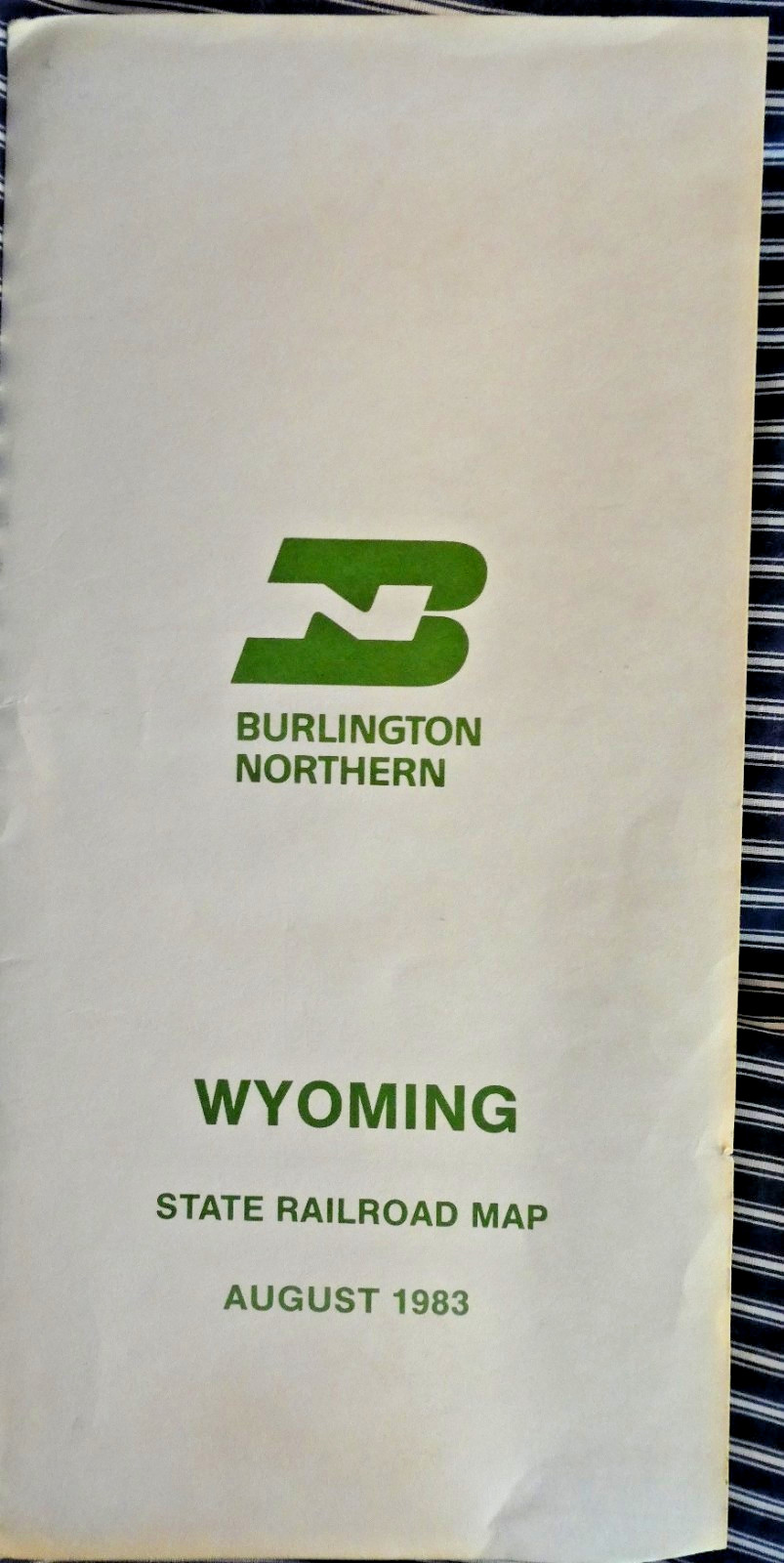 Railroad Map Burlington Northern Wyoming 1983