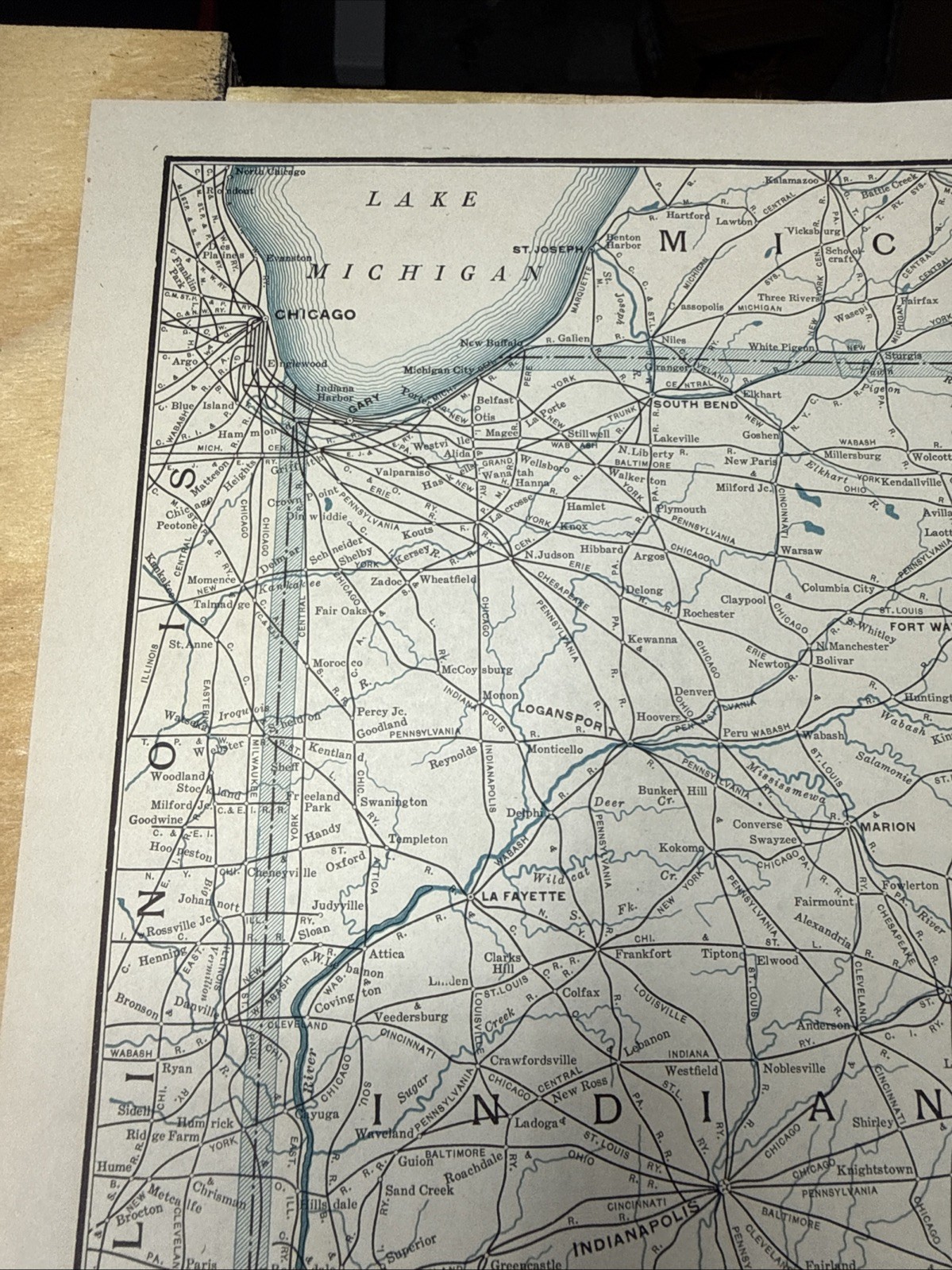 vintage railroad map: 22×32″ NORFOLK & WESTERN Railway 1942