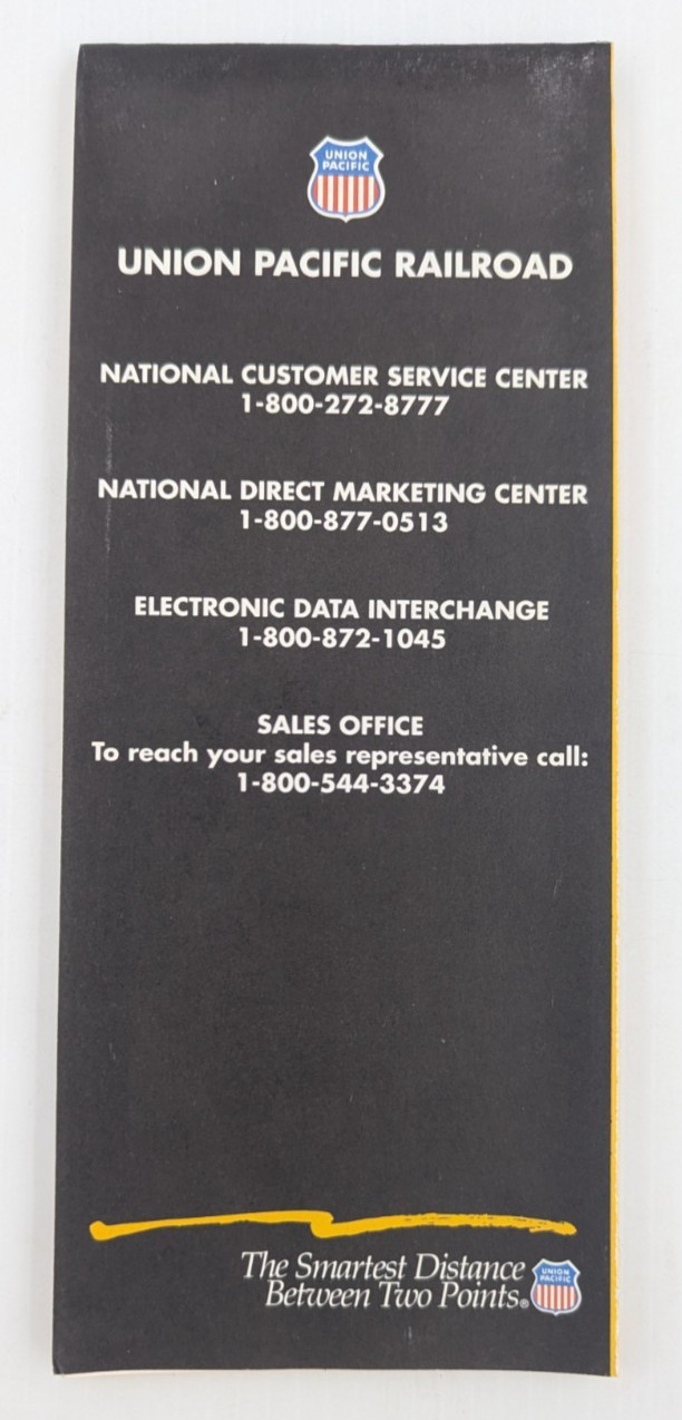 1994 Union Pacific Railroad USA Map System Route Rail Train