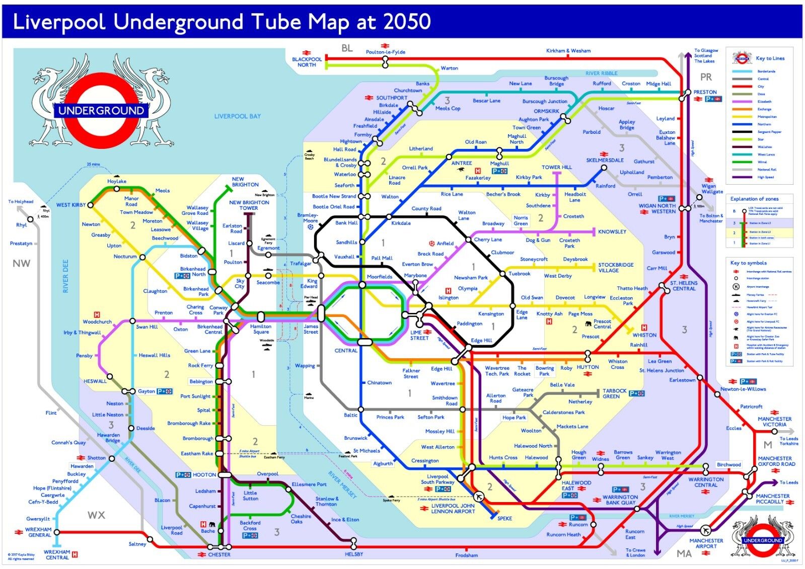 Liverpool Underground Tube Map – Large Artwork Maxi Poster – London Underground