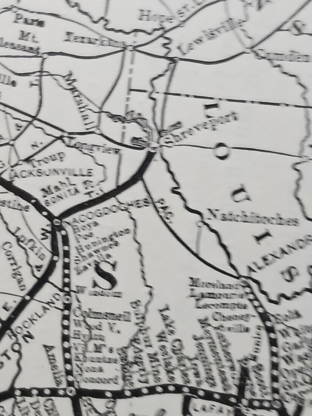 ~1904 Train Route Map SOUTHERN PACIFIC SYSTEM All Texas Louisiana Railroad Lines