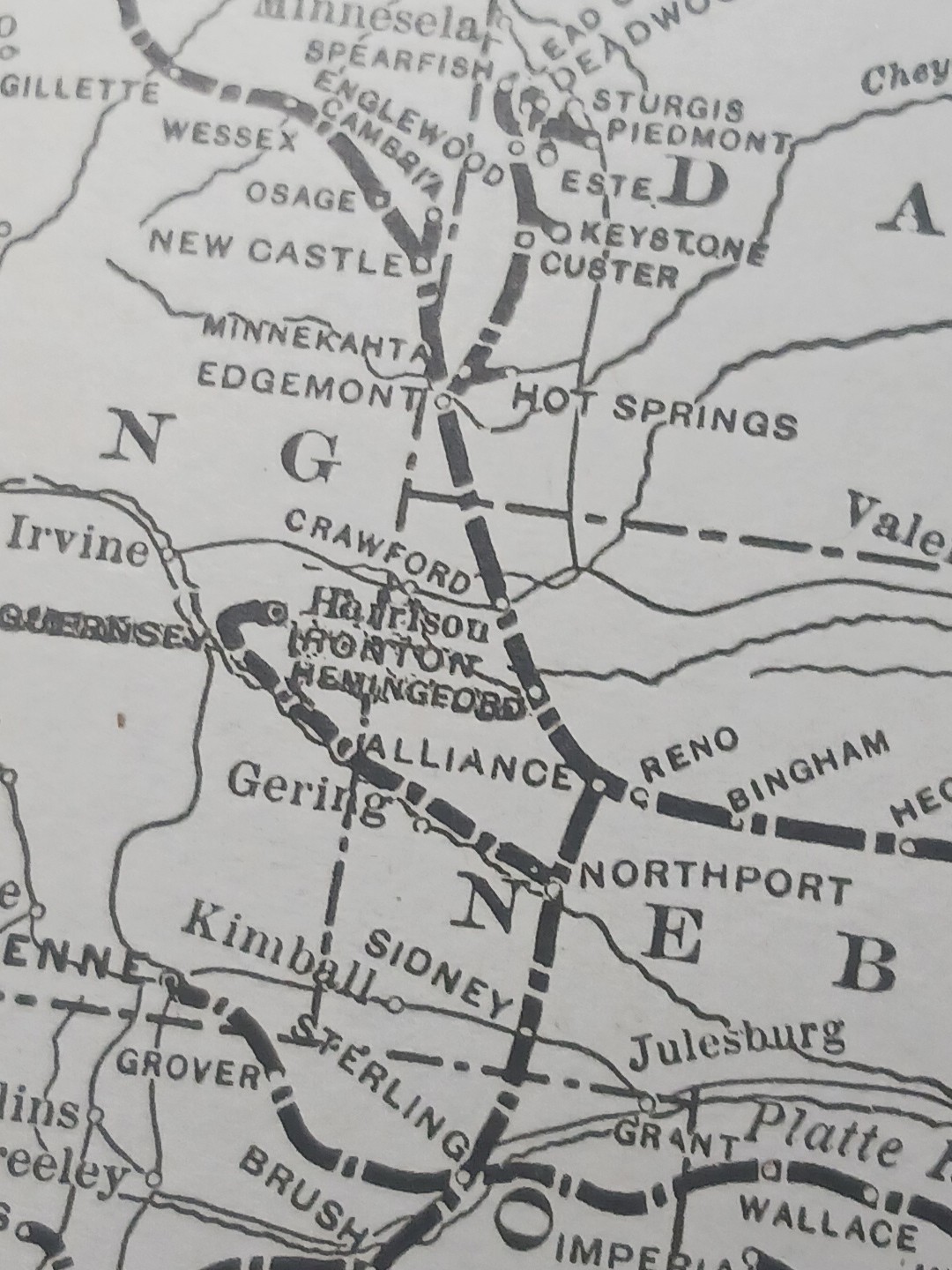 ~1910 Train Route Map GREAT NORTHERN Pacific RAILROAD SYSTEM All Lines 9″x12″