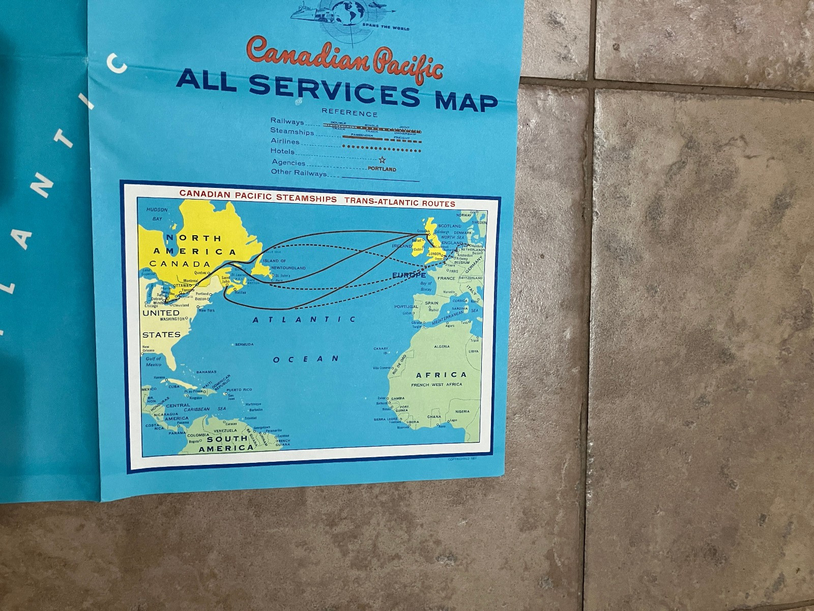 CANADIAN PACIFIC MASTER MAP NORTH AMERICA RAILROAD PASS IT ON
