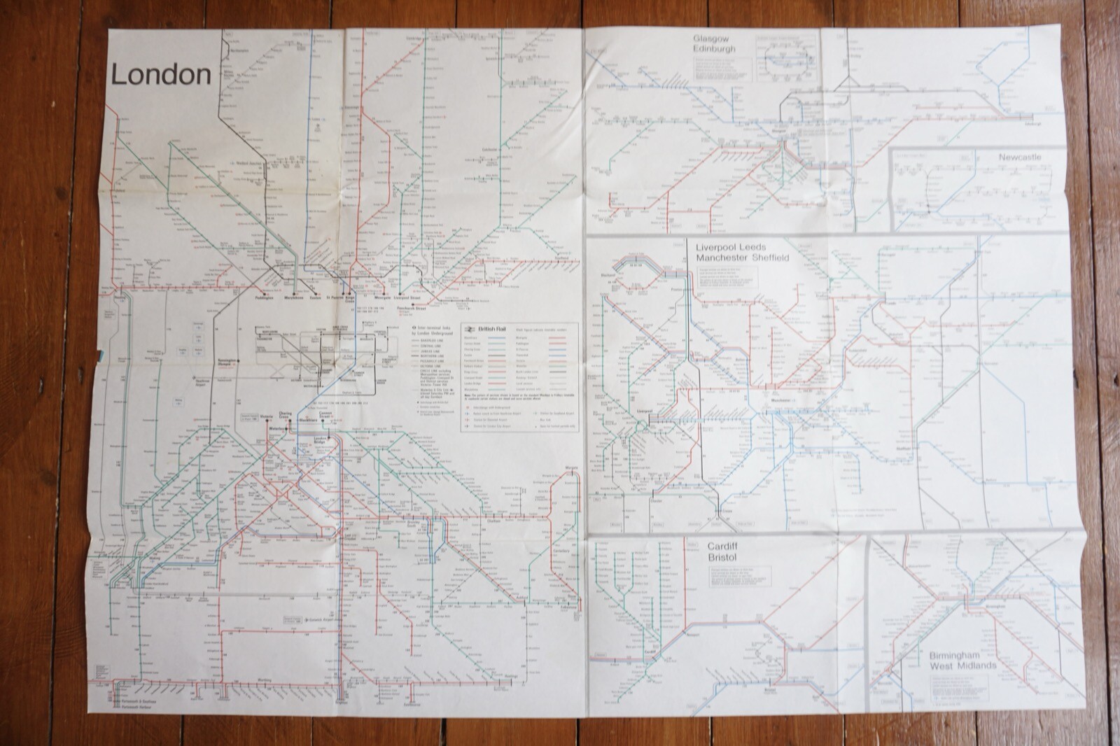 1990 1991 British Rail Passenger Network Railway Map