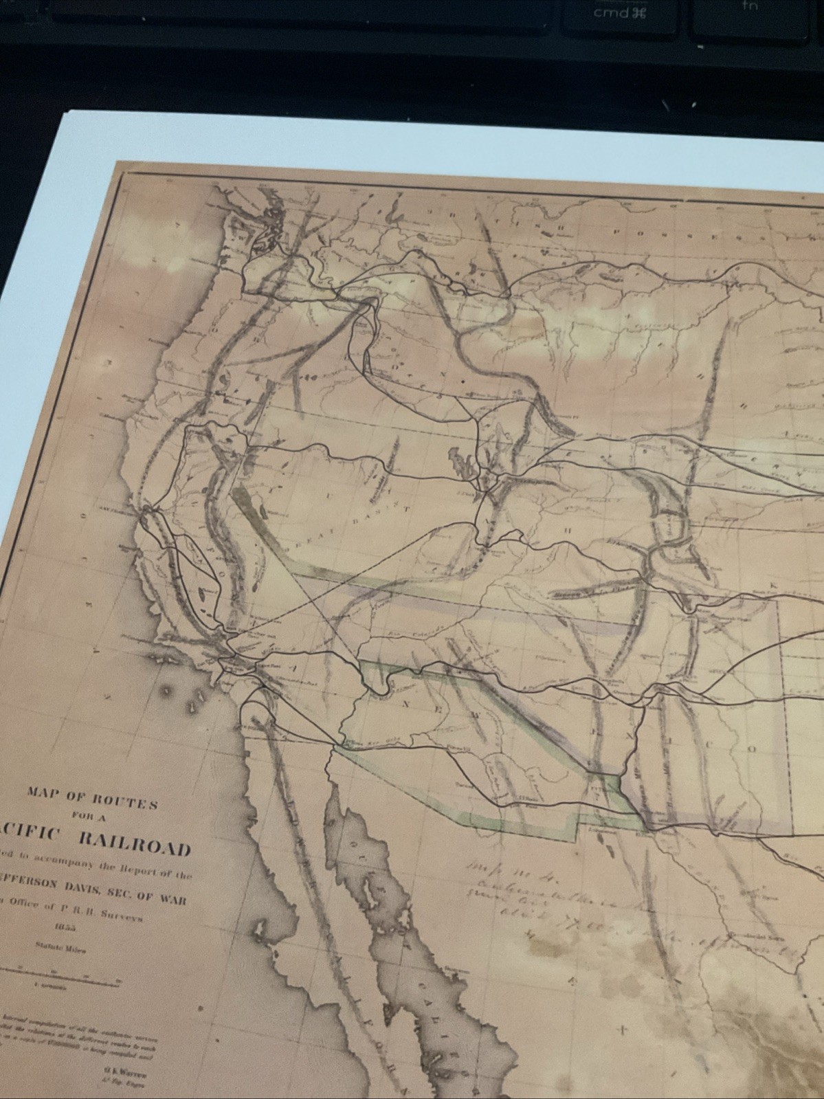 1855 pacific railroad survey Map Union Pacific Santa Fe Southern Pacific (copy)