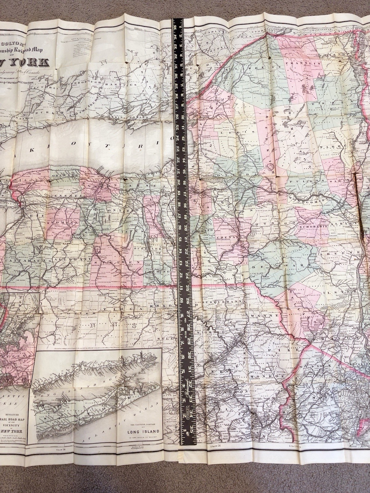 Railroad Collectibles Coltons Rail Road Map NY Canada 1883 & Romance Of Railway