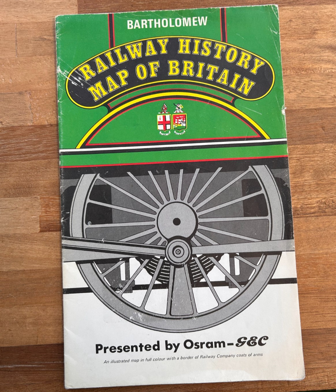 Railway History Map of Britain Bartholomew Osram GEC Promo Large fold out