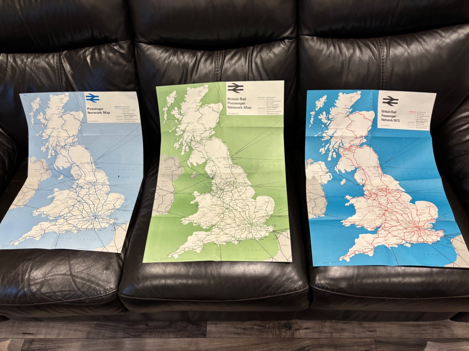 3 x British Rail Passenger Network Railway Map 1970/71/73 Vintage Railwayana