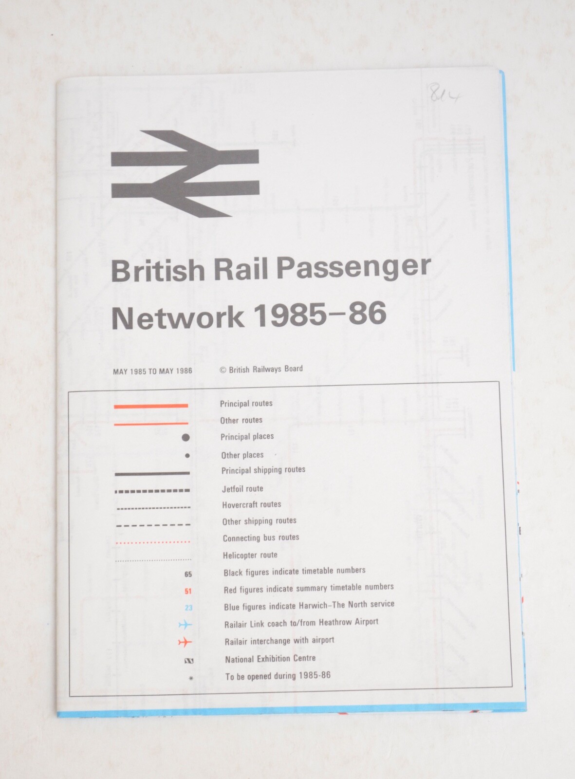 Railway Map British Rail Passenger Network Map 1985-86
