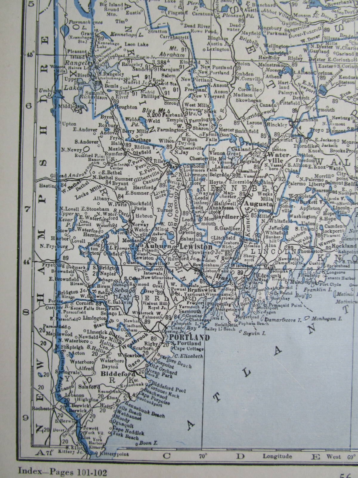 LA ME 1933 LOUISIANA RAILROAD Map GARYVILLE NORTHERN RR ~or~ MAINE. KNOX RR