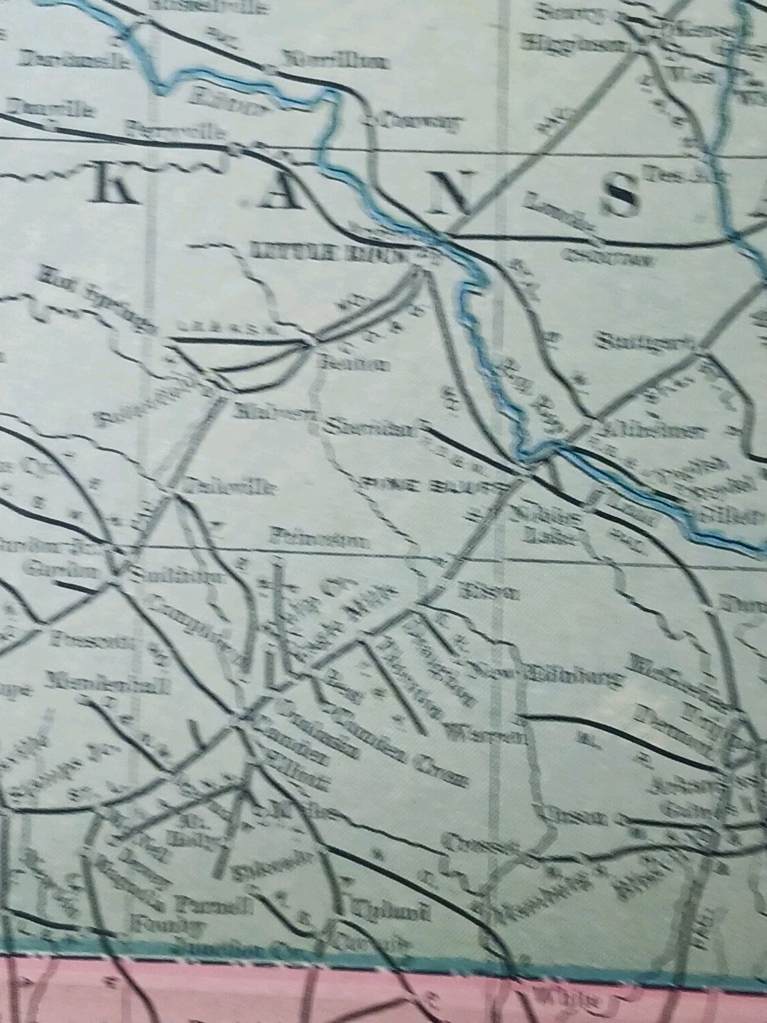 ~1904 Railroad Map MISSISSIPPI LOUISIANA ARKANSAS all Train lines Depots 11″x9″