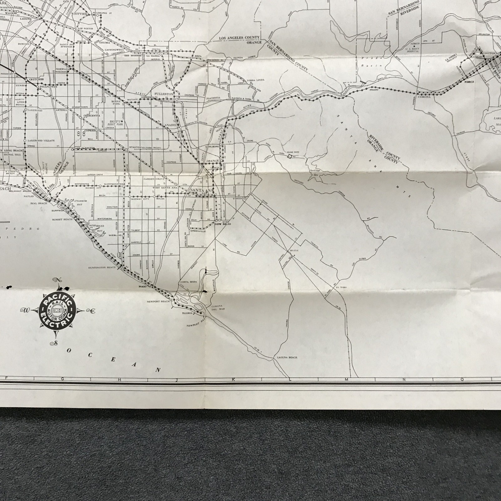 A Map Of Pacific Electric Lines In Southern California – 1952 – System Map