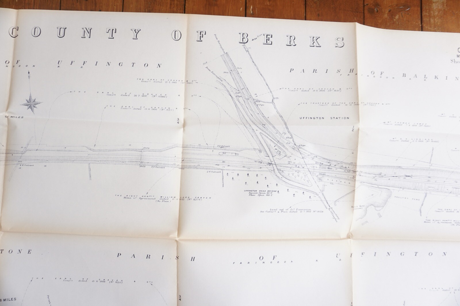 1933 GWR Uffington Balking Berkshire Railway Map Ref 6
