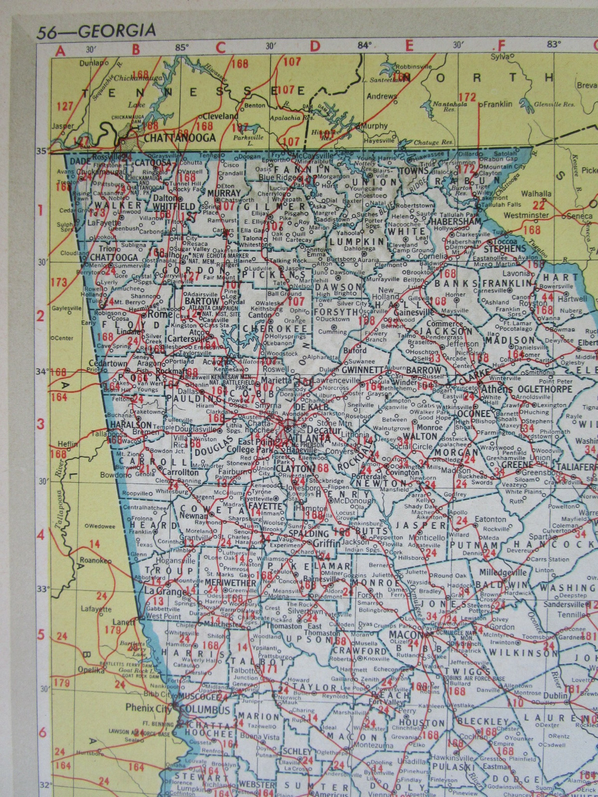 FL GA Vtg 1951 FLORIDA RAILROAD Map.MARIANNA & BLOUNTSTOWN RR ~or~ GEORGIA