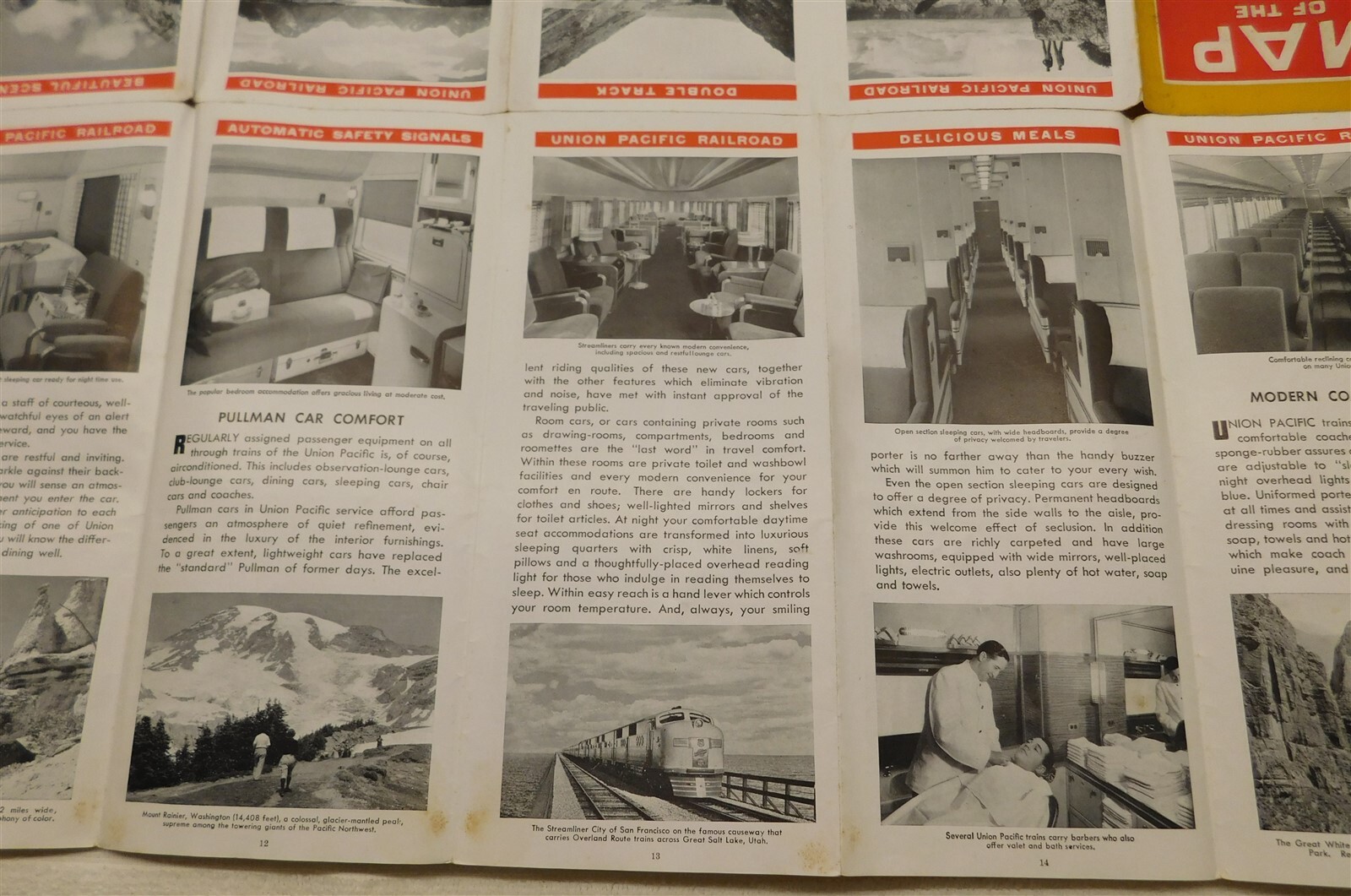 1947 Vintage UPRR Original Union Pacific Railroad National Passenger System Map