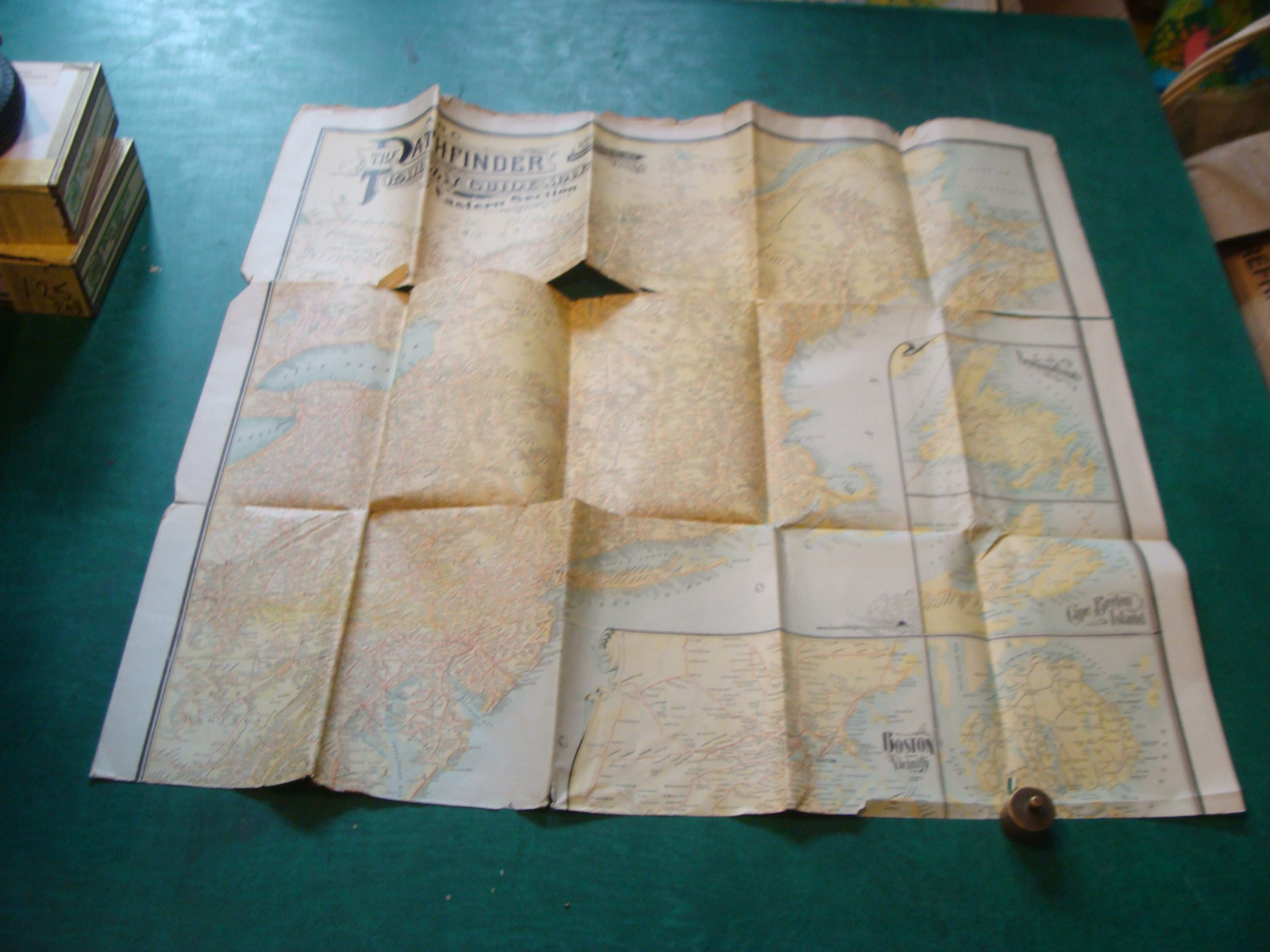 1913 ABC The PATHFINDER RAILWAYS GUIDE MAP eastern section, in 2 parts now