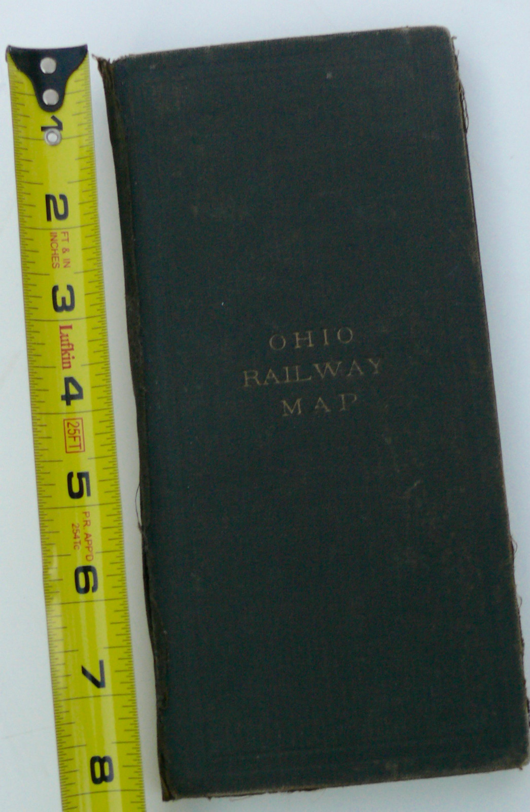 OHIO RAILROAD MAP 1912 FOLDING LINEN MAP STEAM ENGINES STATE