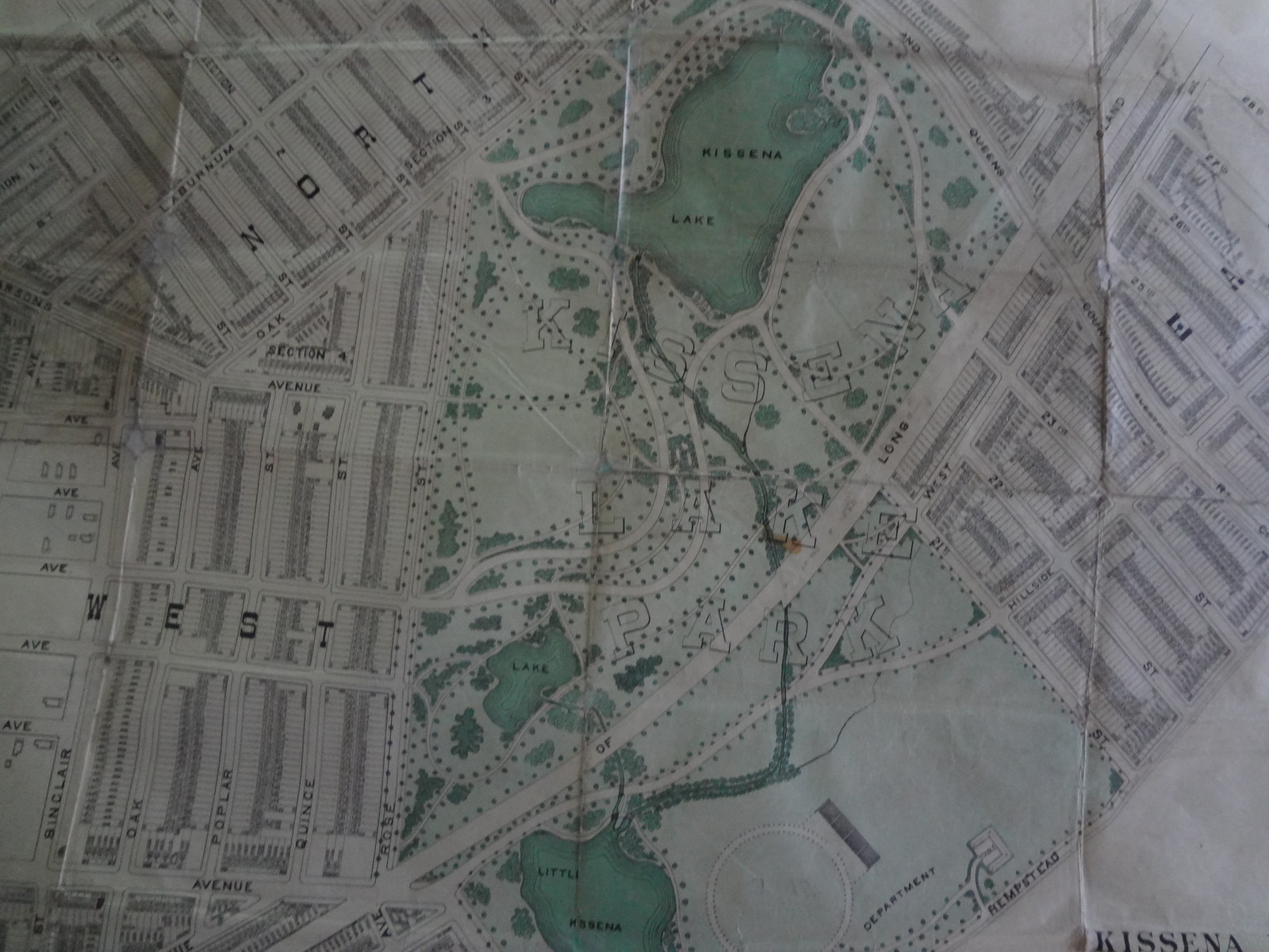 Rare 28 X 32 1908 Kissena Park Flushing Queens LIRR NYC Original Map