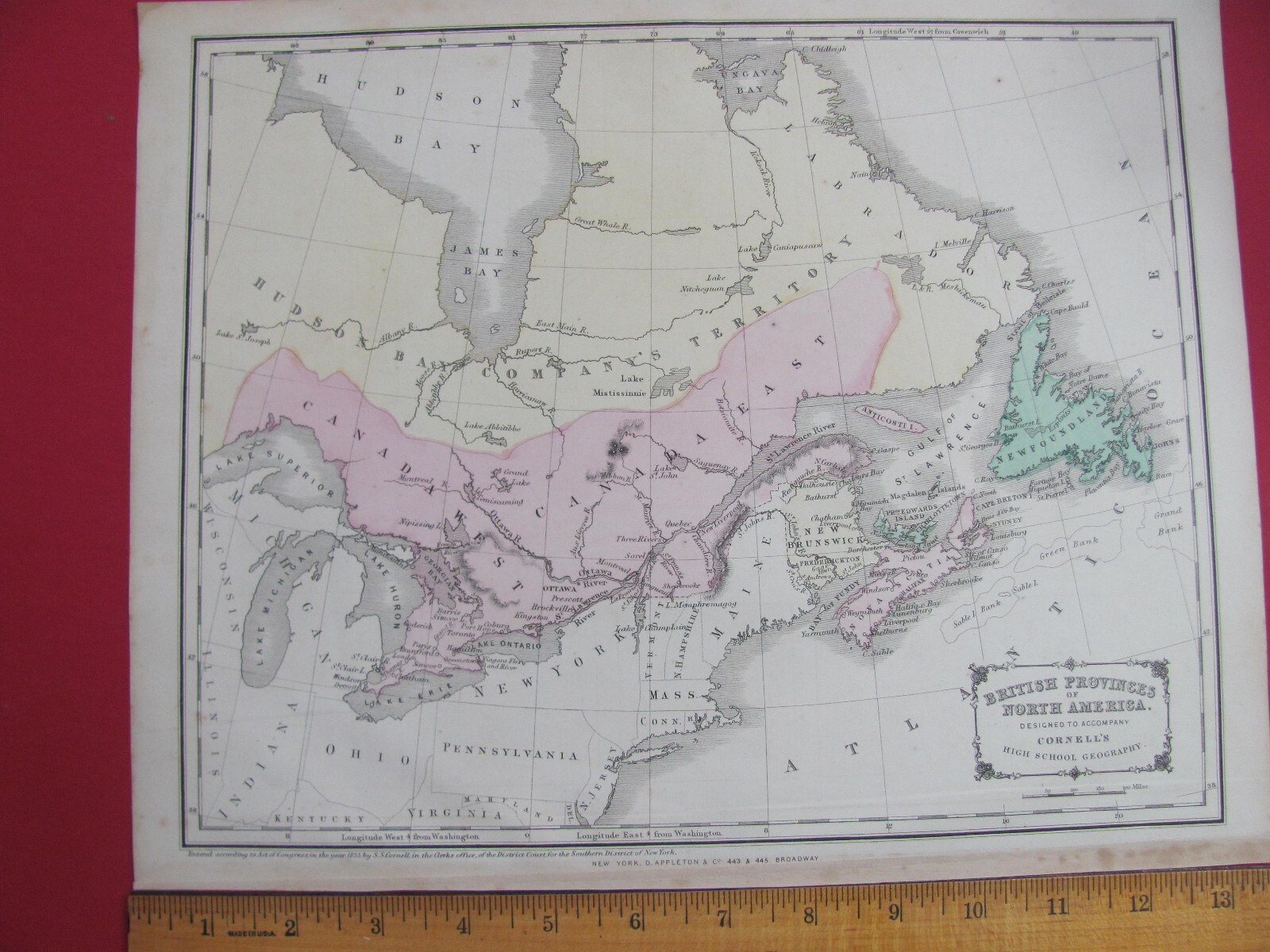 1855 NORTH AMERICA RUSSIAN ALASKA MEXICO BRITISH AMERICA CENTRAL AMERICA BAHAMAS