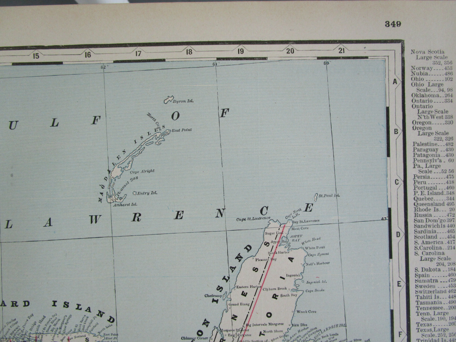 1895 Antique NEW BRUNSWICK & NOVA SCOTIA CANADA Cram RAILROAD Map ELGIN HAVELOCK