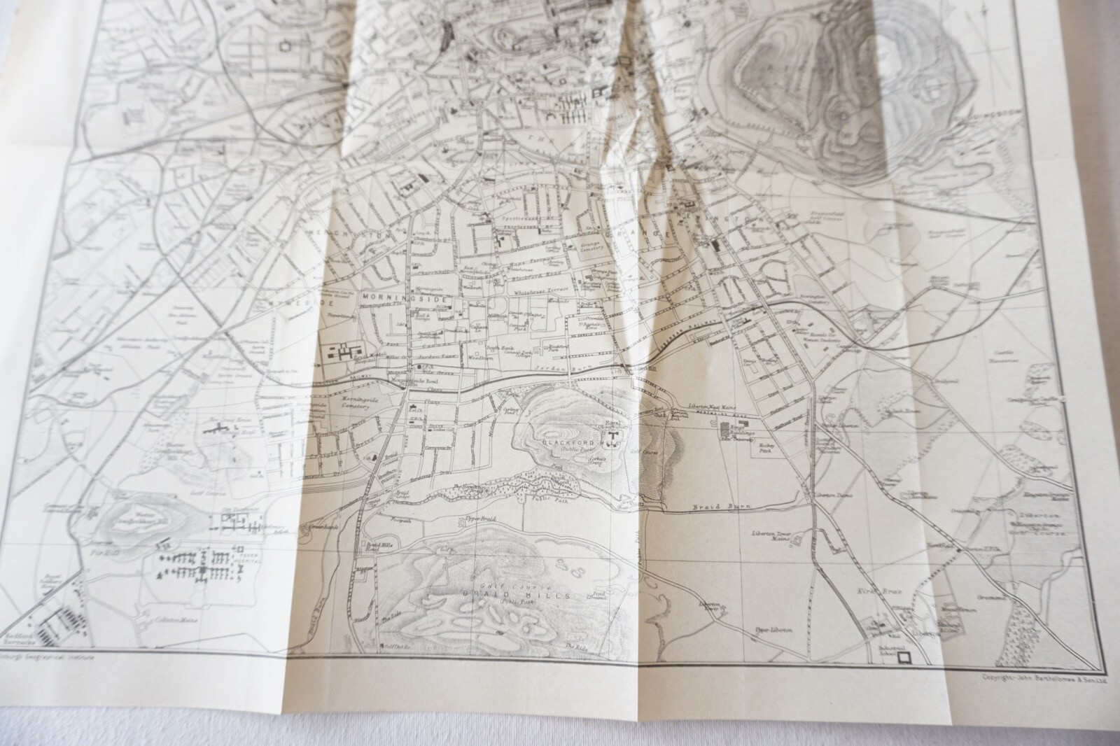 c1930 LNER Edinburgh Scotland Railway Map