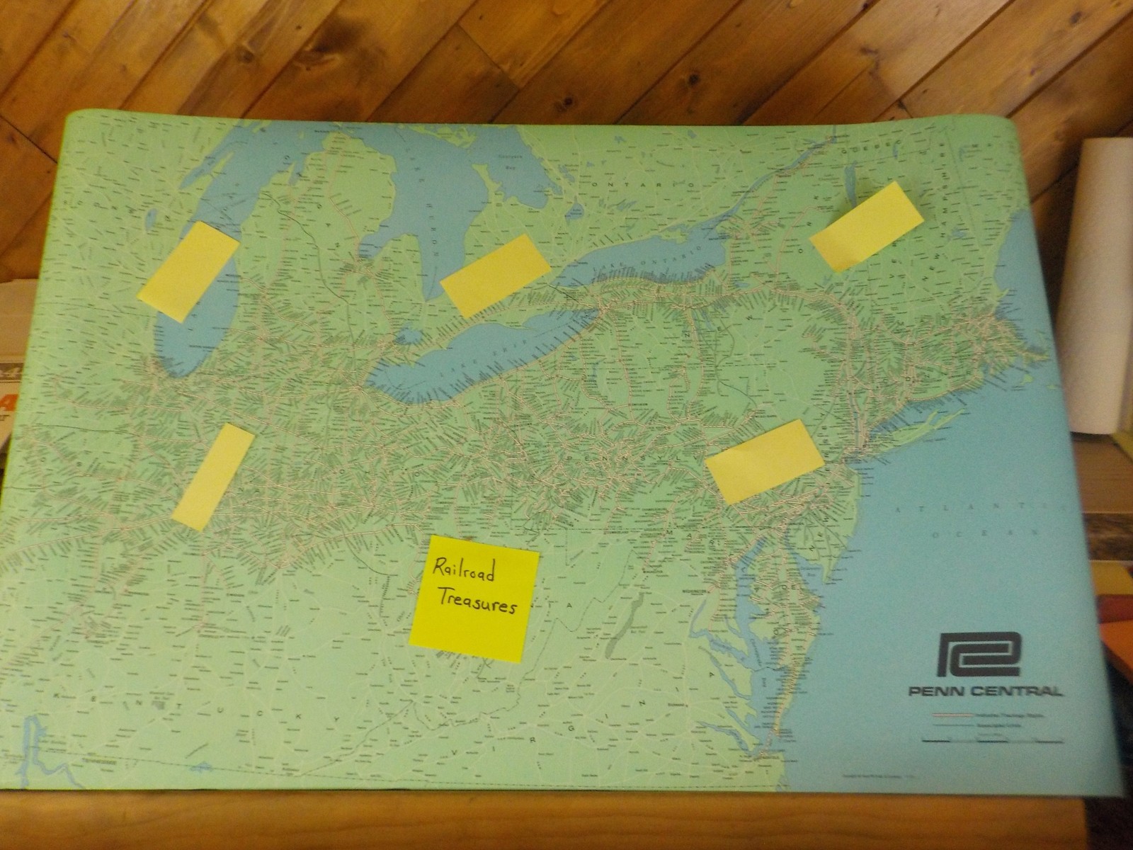 Map Penn Central Railroad January 1970 Trackage Rights Associated Lines