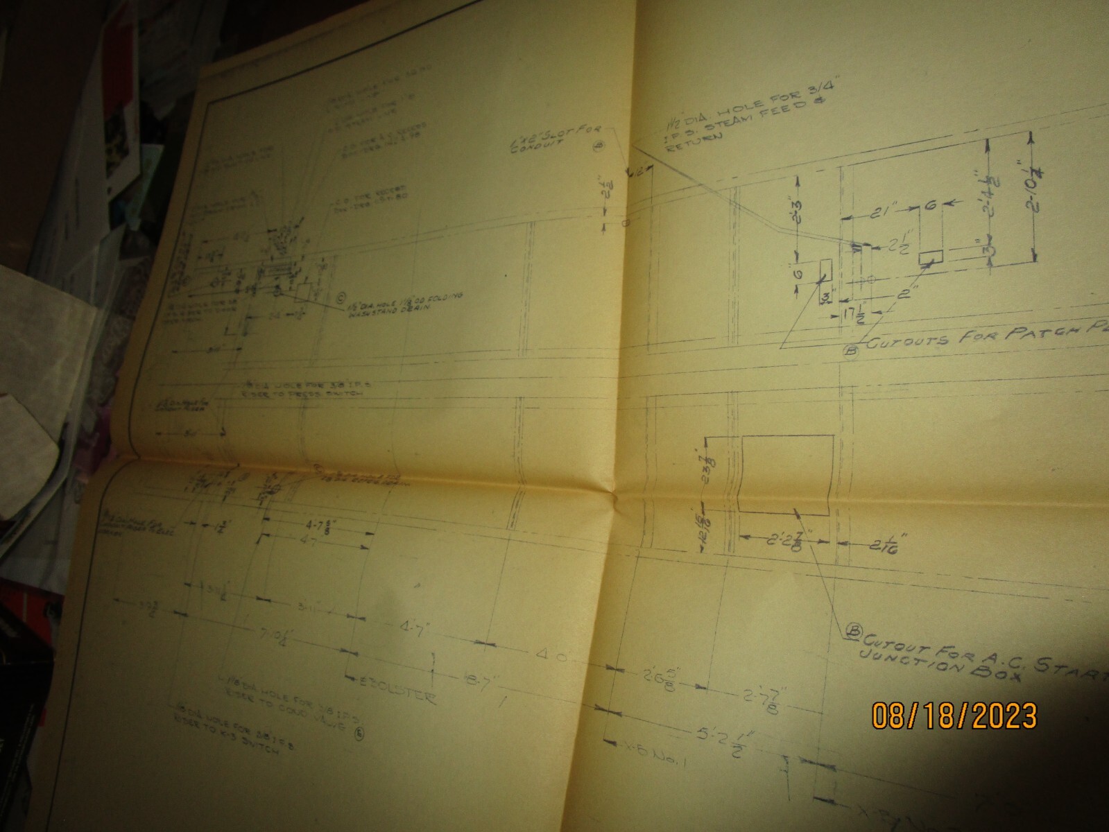 Vintage 1949-1950 Baltimore & Ohio B&O Blueprint Copy Drawing – see photos 18X44