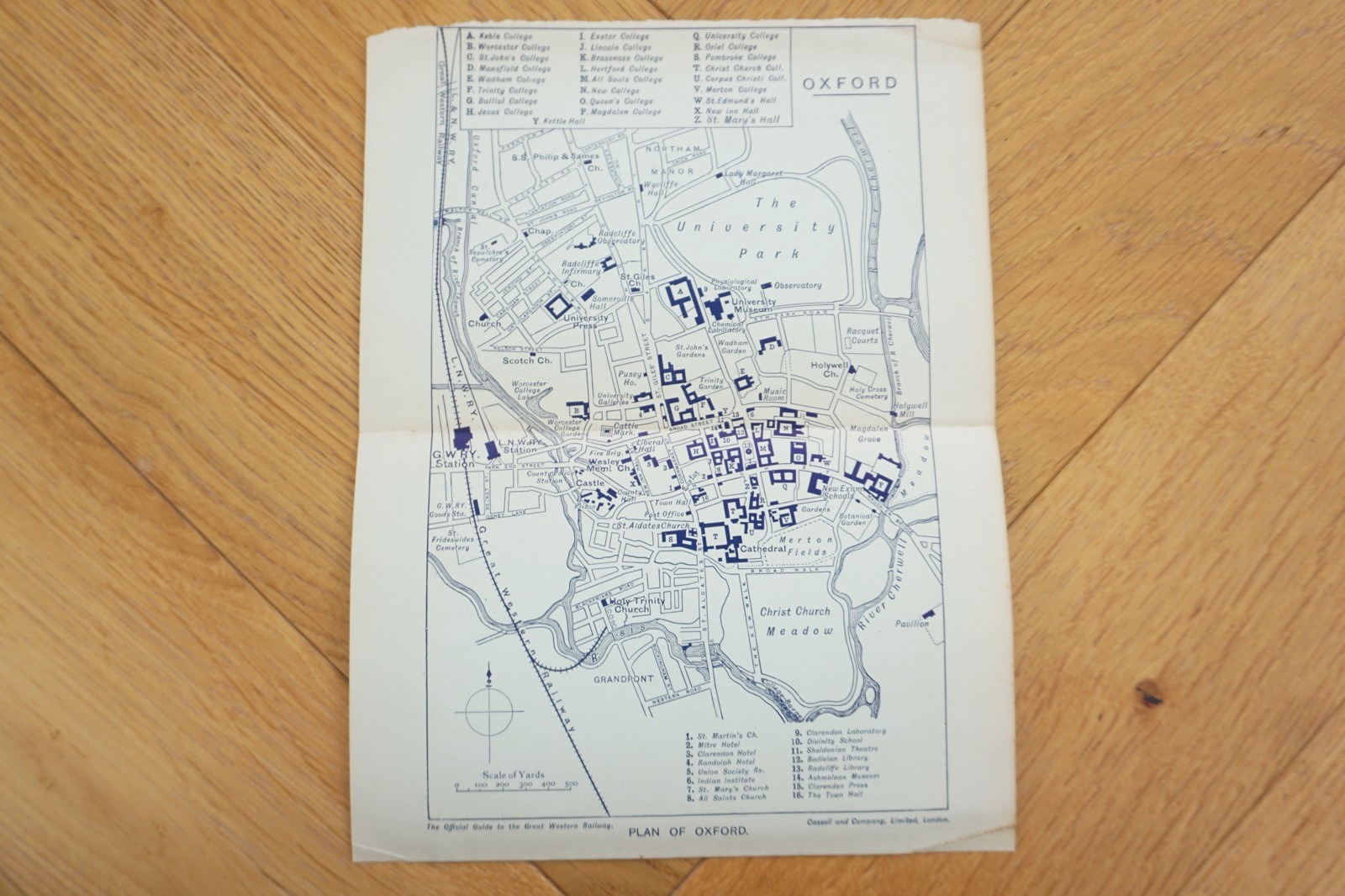 1909 GWR Oxford Original Railway Map