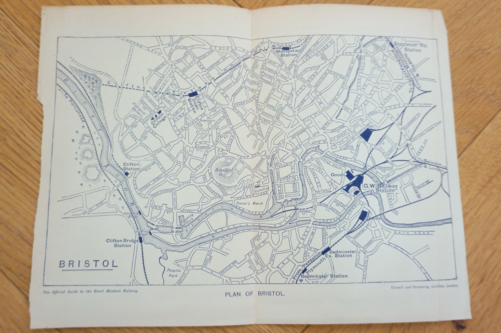 1909 GWR Bristol Original Railway Map