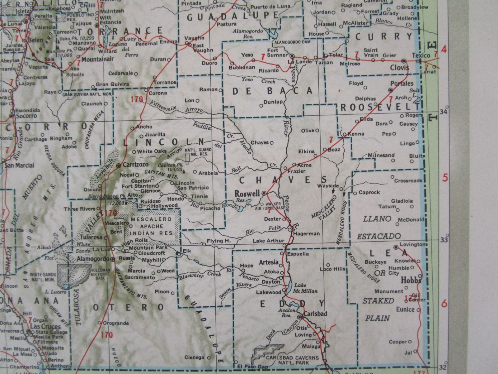 NJ NM 1951 NEW JERSEY RAILROAD Map. MORRISTOWN & ERIE RR ~or~ NEW MEXICO
