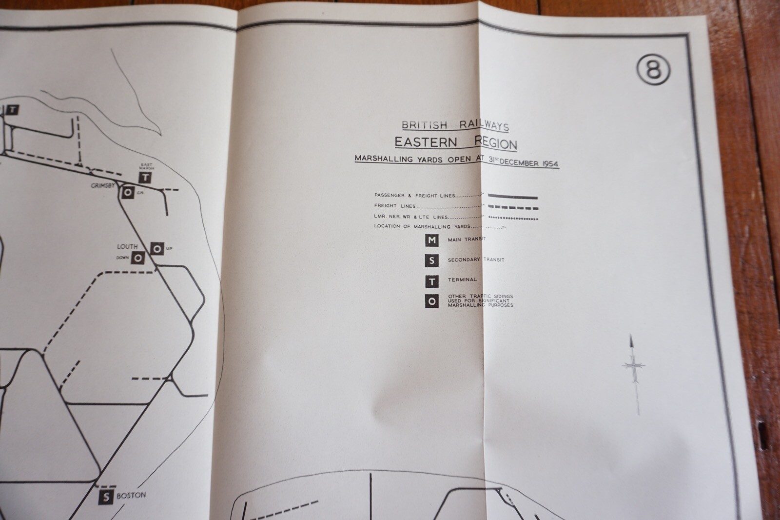 1958 Marshalling Yards Open at 1954 Eastern Region Railway Map