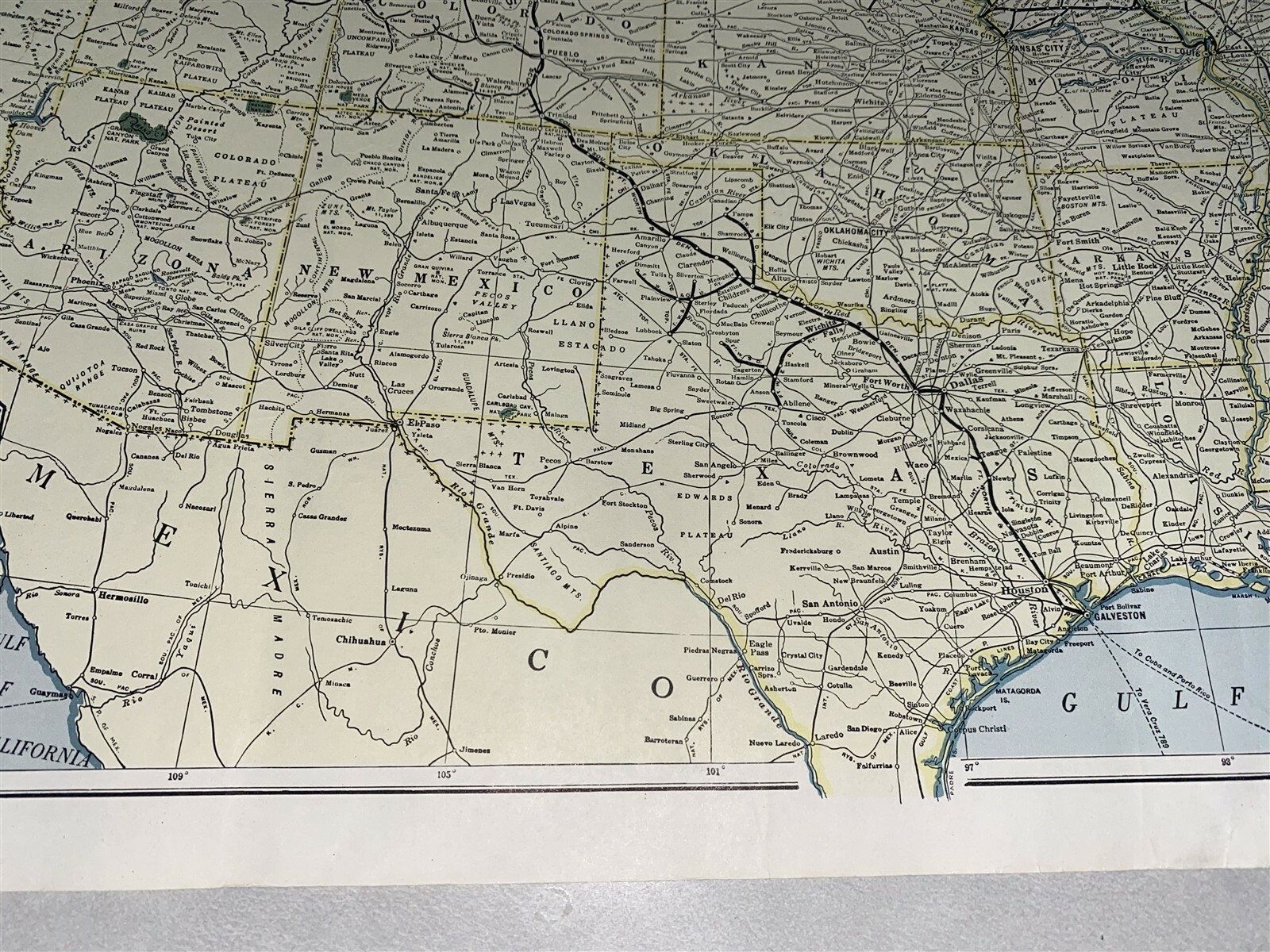 1952 Great Northern Railroad System Route Map US Map 20 1/2″ by 12 1/2″