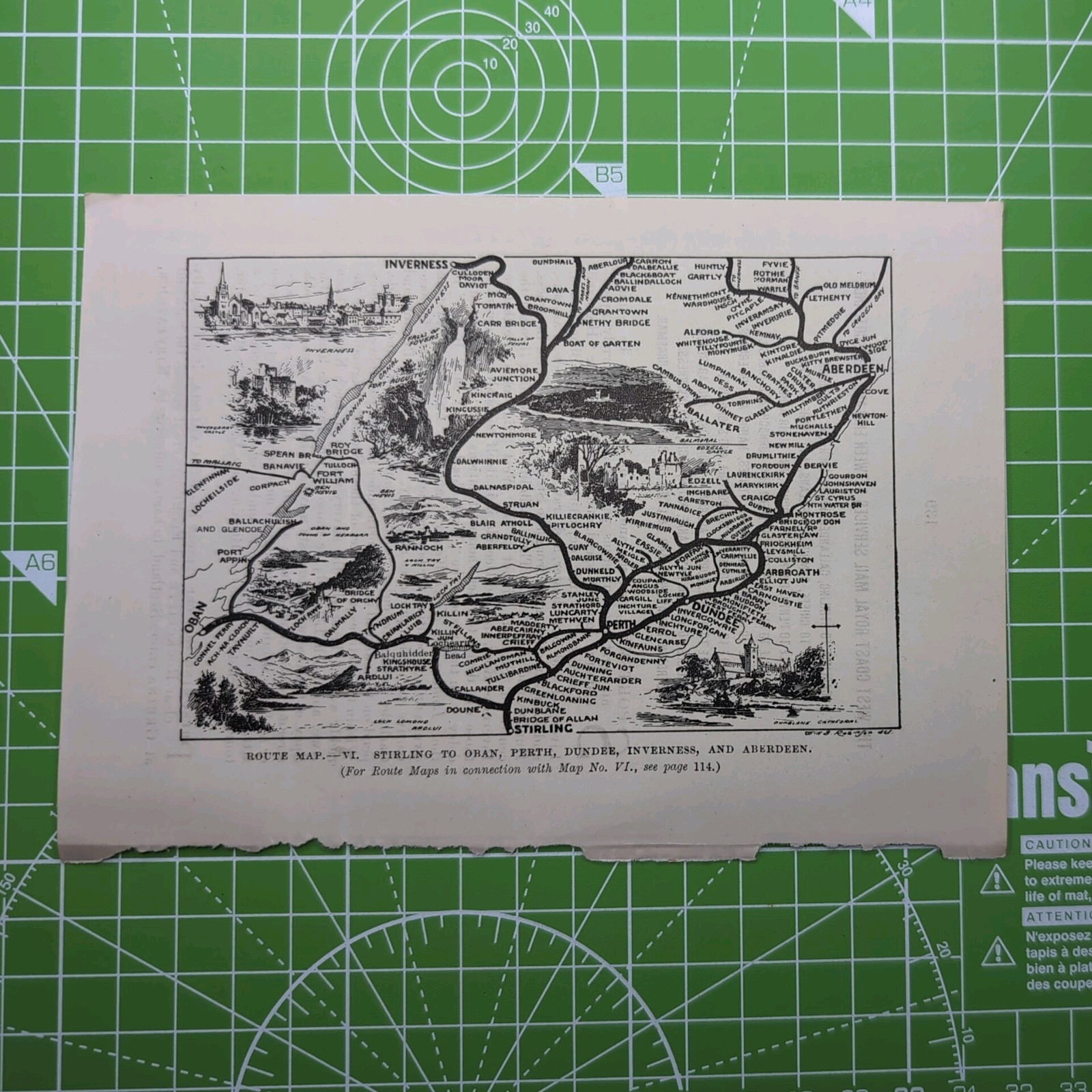Original 1912 LNWR Route Map Stirling Oban Perth Dundee Inverness And Aberdeen