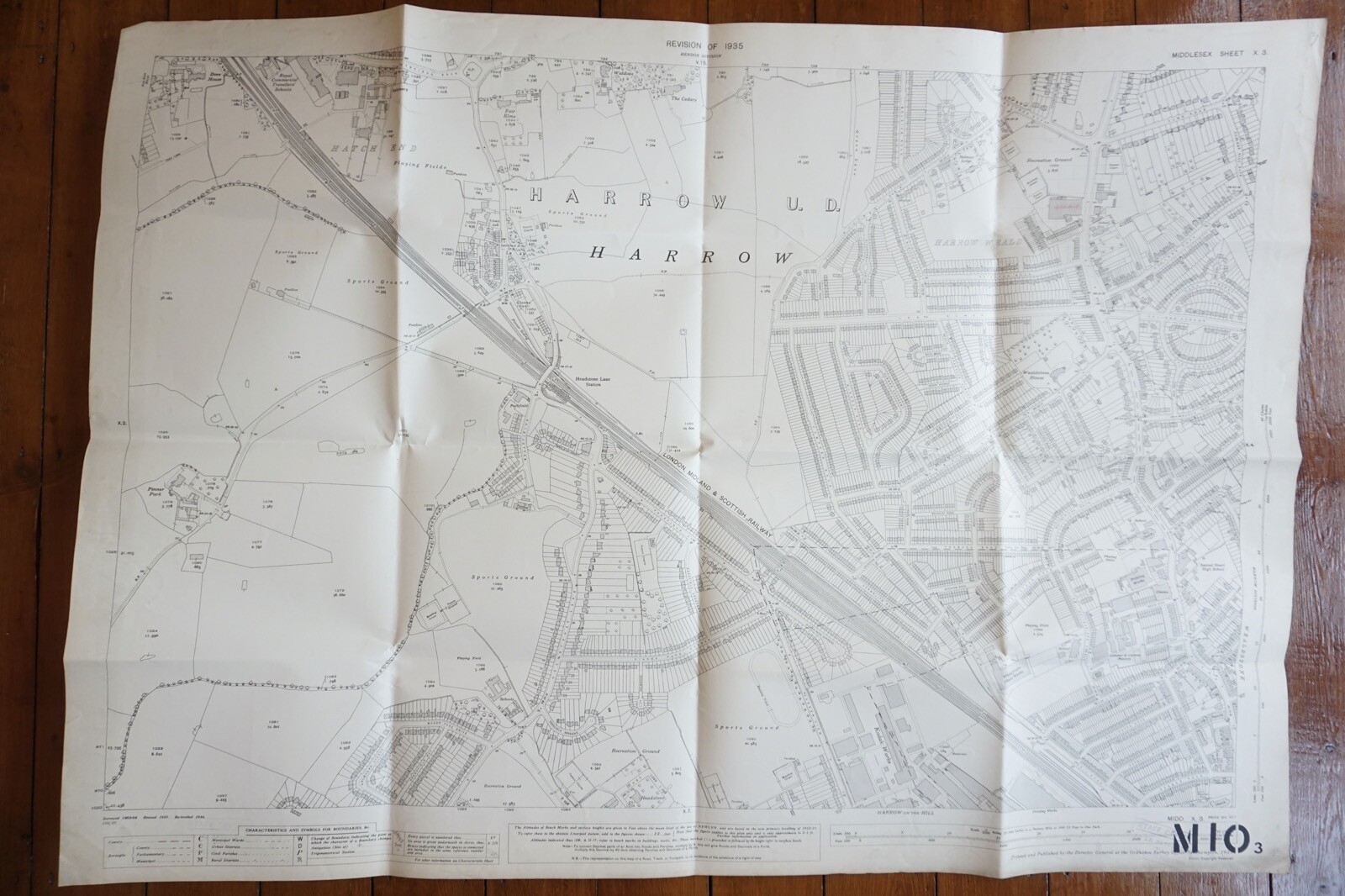1936 Harrow Middlesex London LMS OS Railway Map