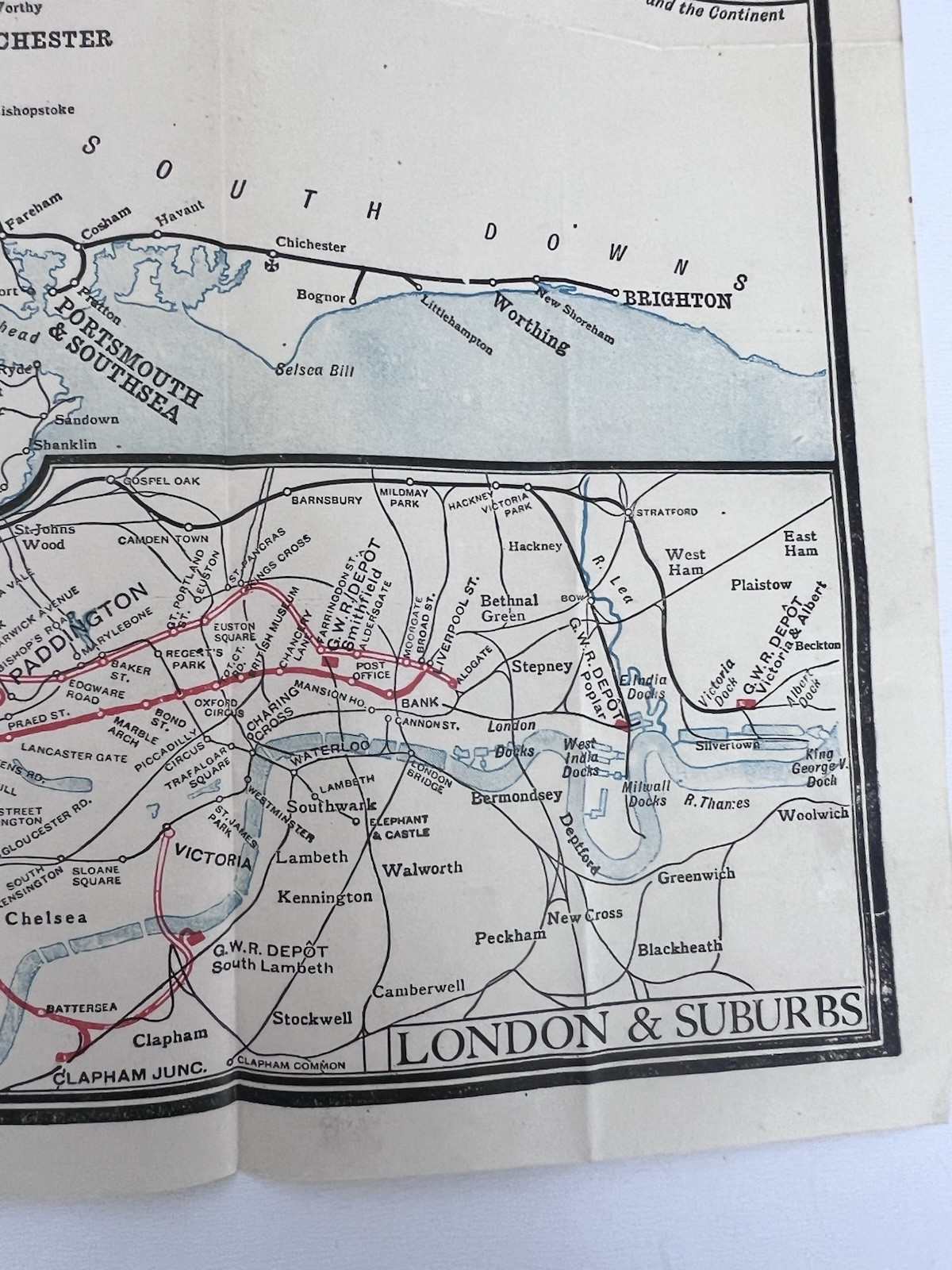 GWR ‘Winter Resorts’ brochure Fold-out system map c1926–30 Great Western Railway