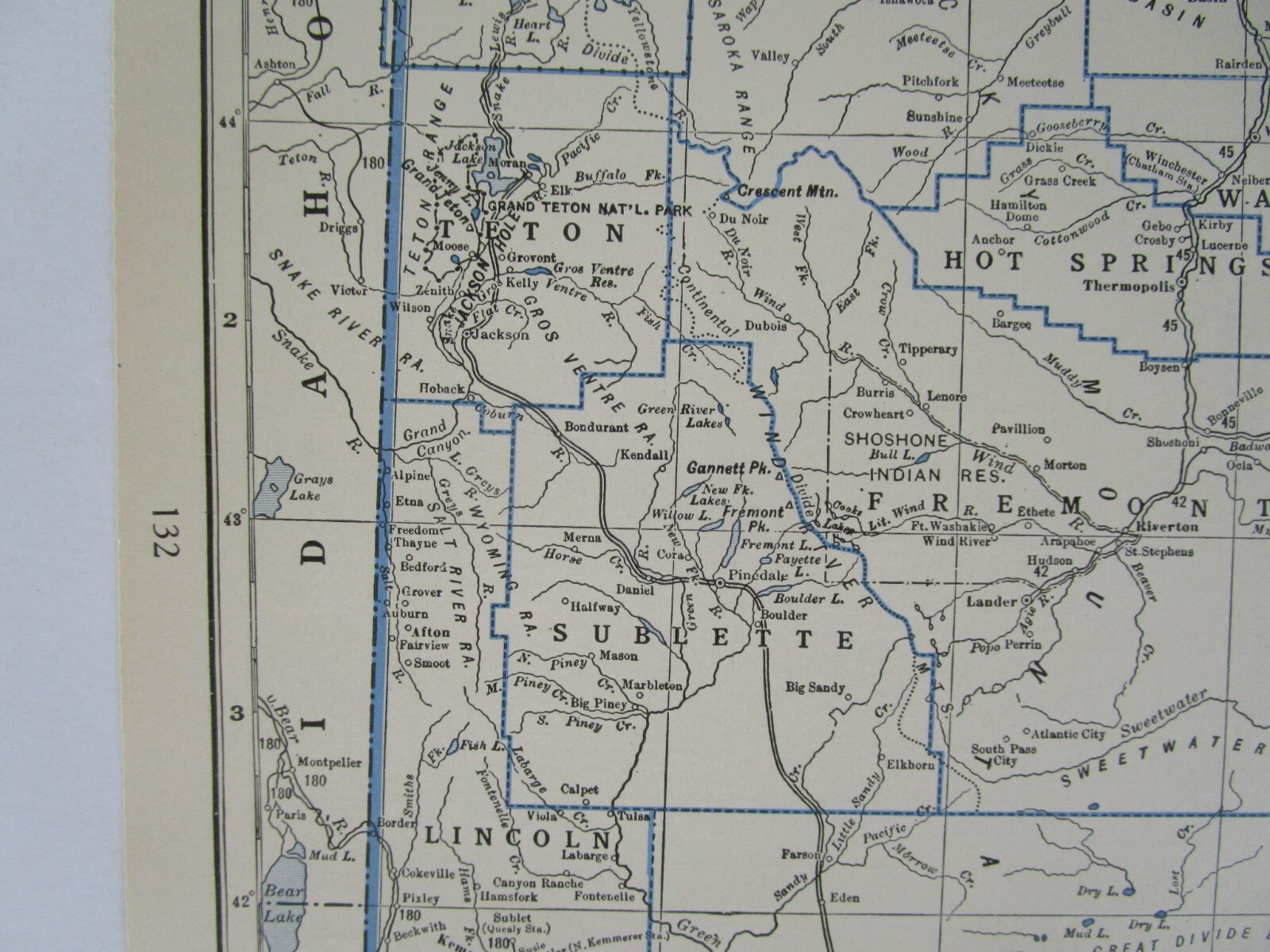 WY 1931 WYOMING RAILROAD Map. LARAMIE, NORTH PARK & WESTERN RR