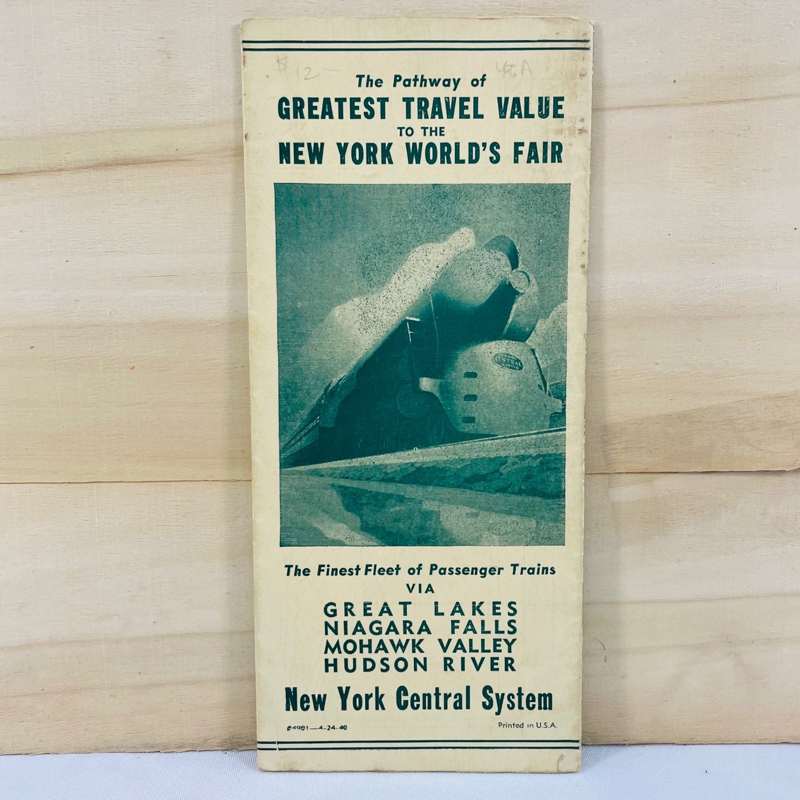 1940 New York World’s Fair Map Local Transit New York Central System Brochure