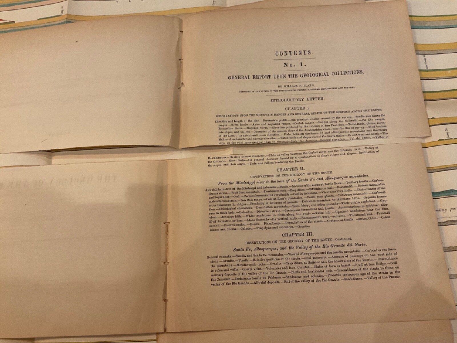US ARMY TRANSCONTINENTAL 1855 COLOR CHART ROUTE TO YHE PACIFIC DETAILED 1855