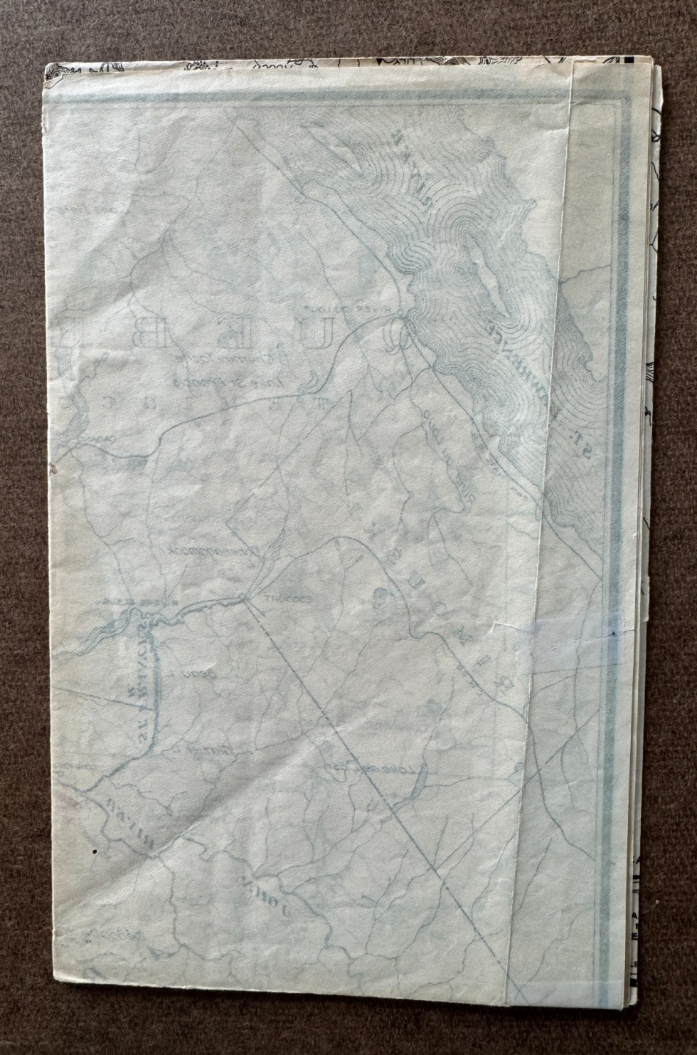 Vintage ca 1930s 17×27 Bangor and Aroostock RR Railroad Route Map Northern Maine