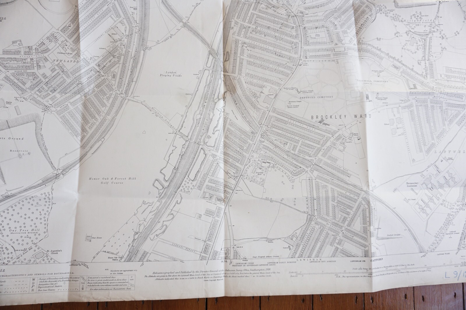 1916 Deptford Bemondsey LB&SCR SE&CR OS Railway Map