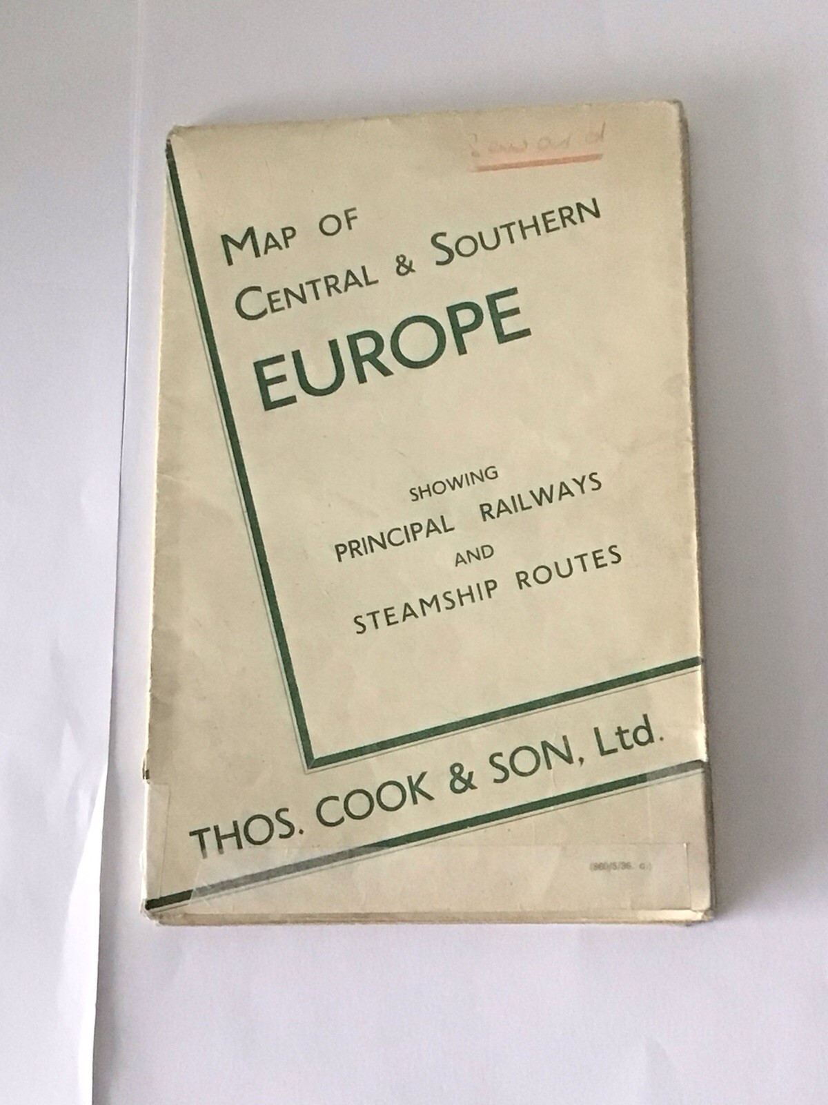Thomas Cook & Son – Map Of Central & Southern Europe – April/May, 1936