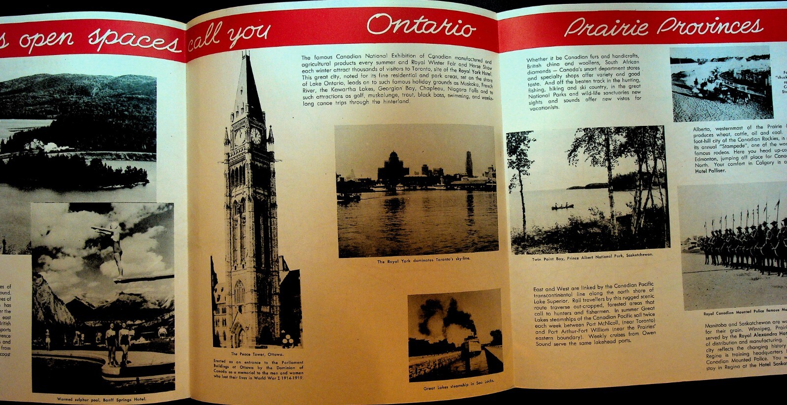 Map of Canadian Pacific Lines Railroad 1947 Where To Go in Canada