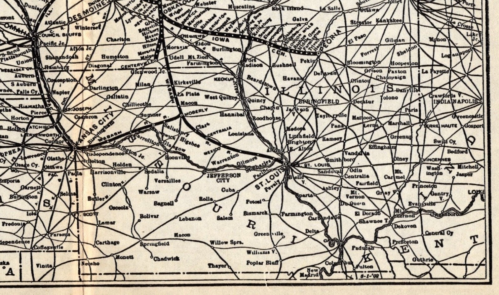 1902 Antique Minneapolis & St Louis Railroad Map Albert Lea Route Map 1481