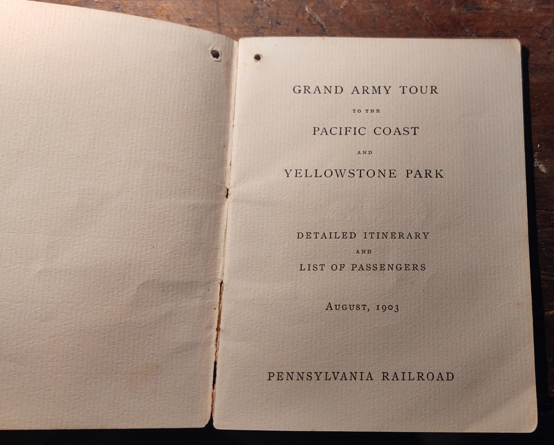 1903 Civil war GAR Books West Coast Yellowstone PRR Pennsylvania Railroad Map !